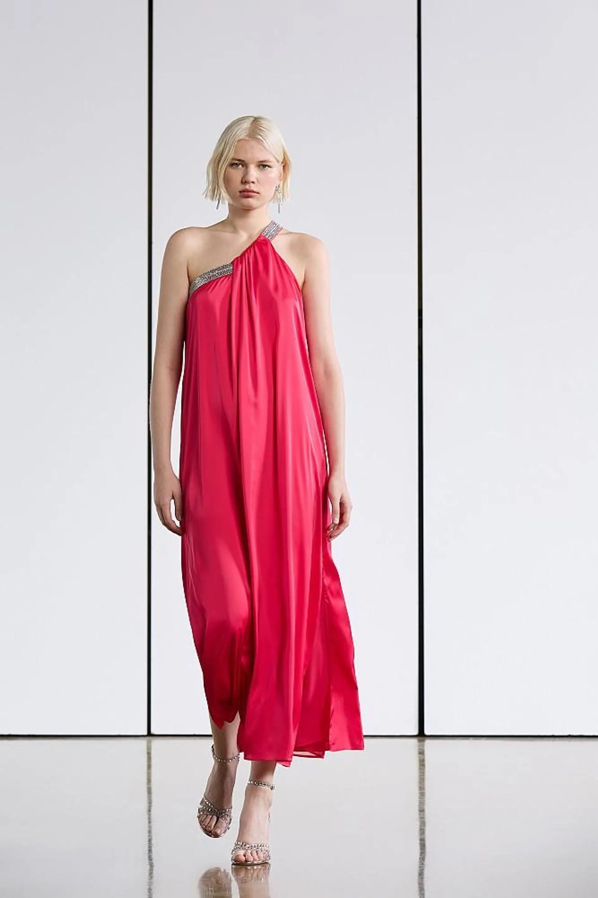 One shoulder satin maxi dress - Gold Label