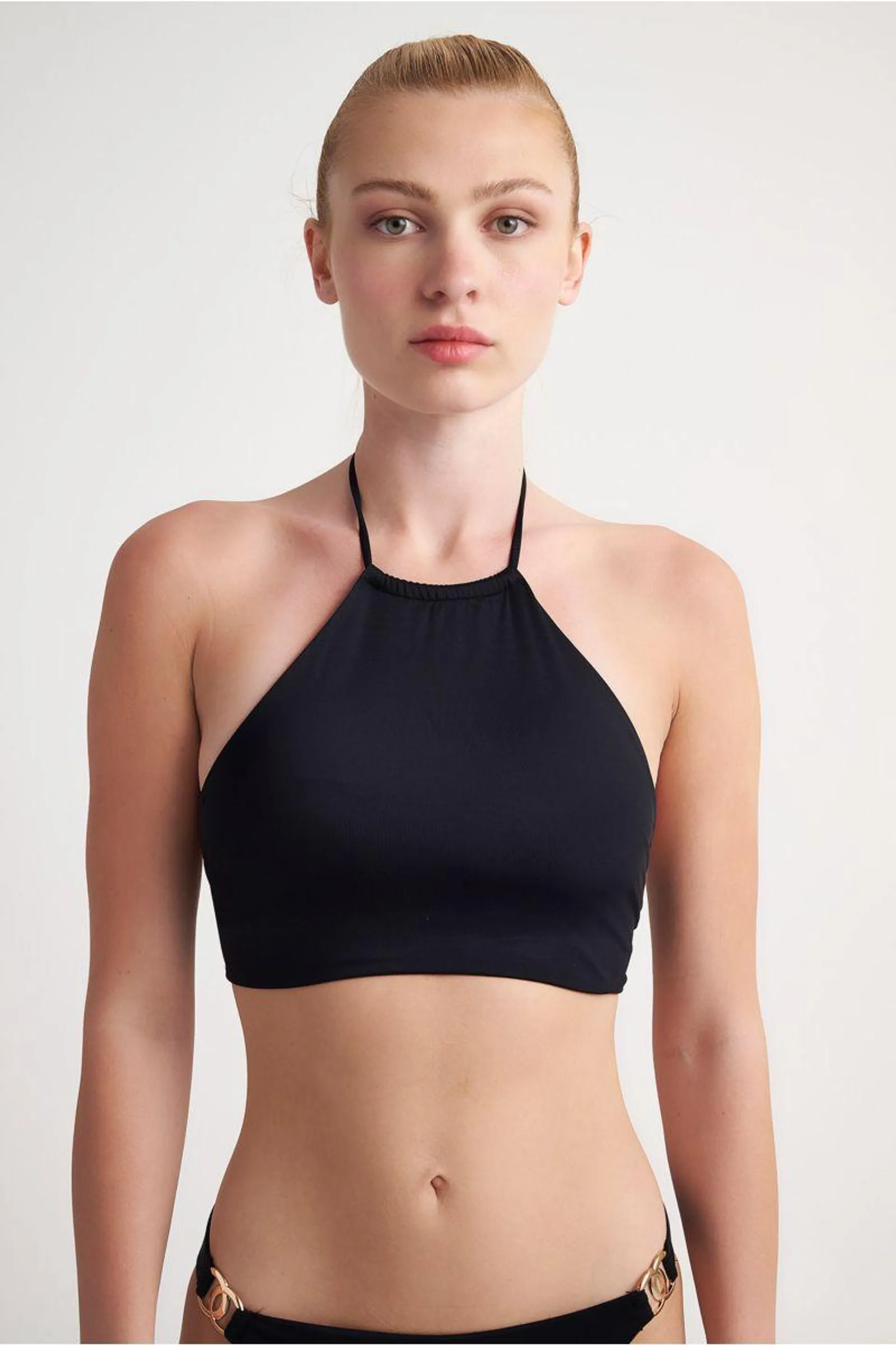 FASHION SOLIDS SWIMWEAR BIKINI CROP TOP