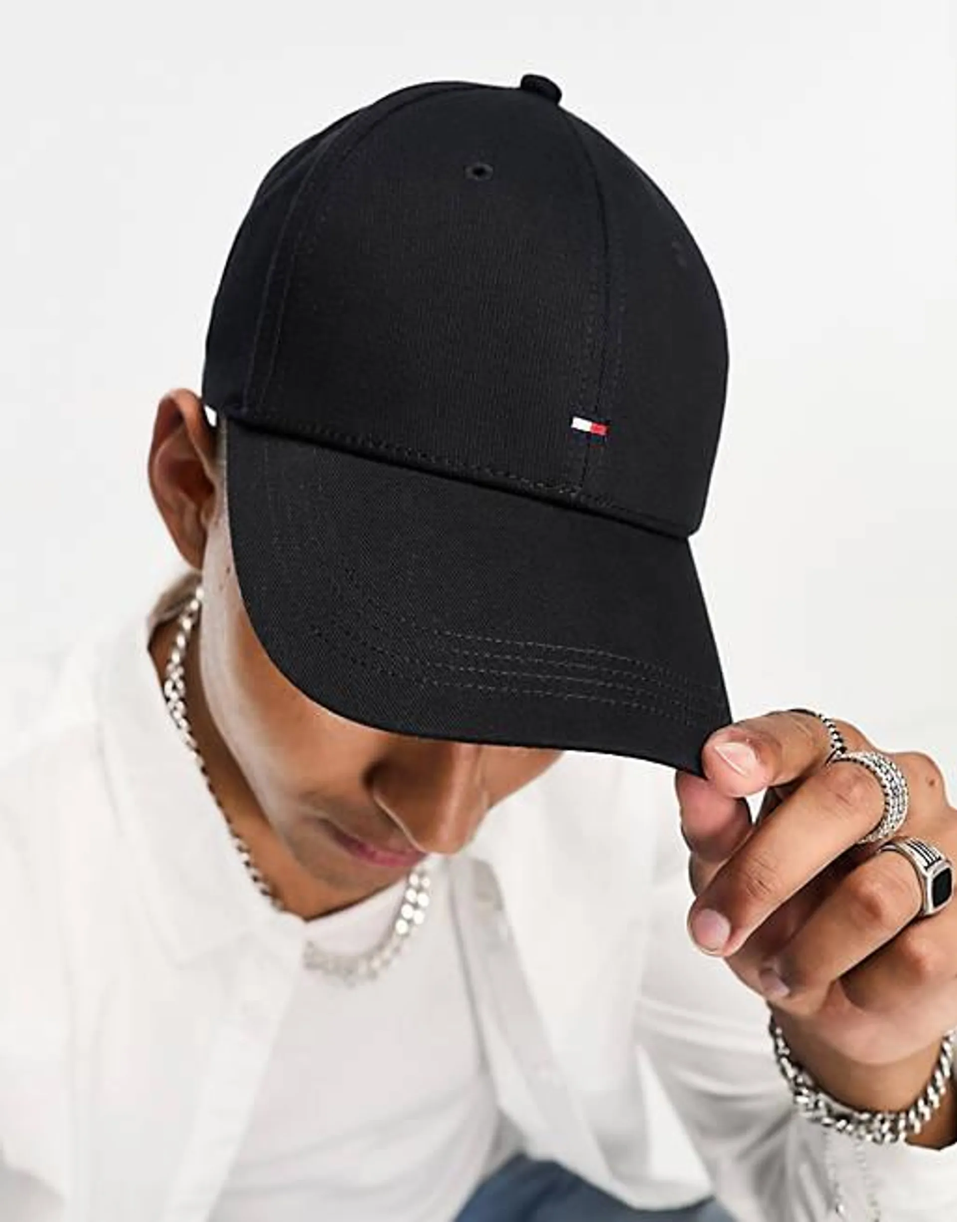 Tommy Hilfiger classic flag baseball cap in black