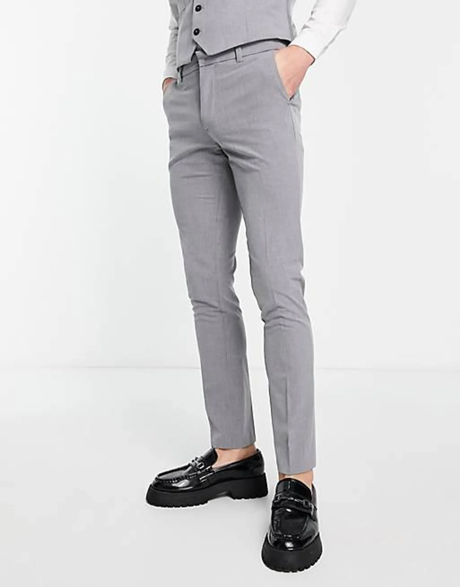 New Look super skinny suit trouser in grey