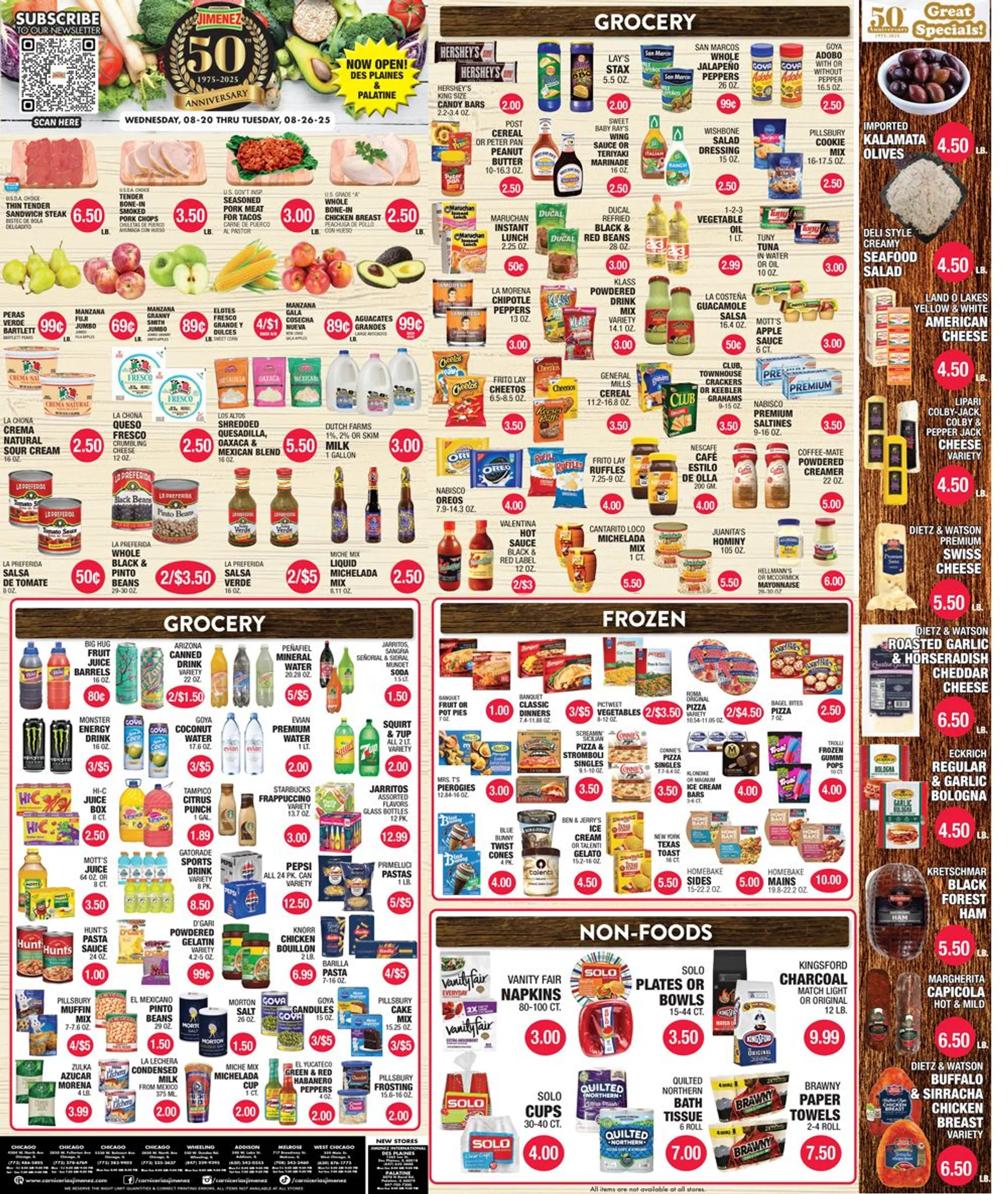 Weekly ad Carnicerias Jimenez Sales from August 20 to August 26 2025 - Page 1