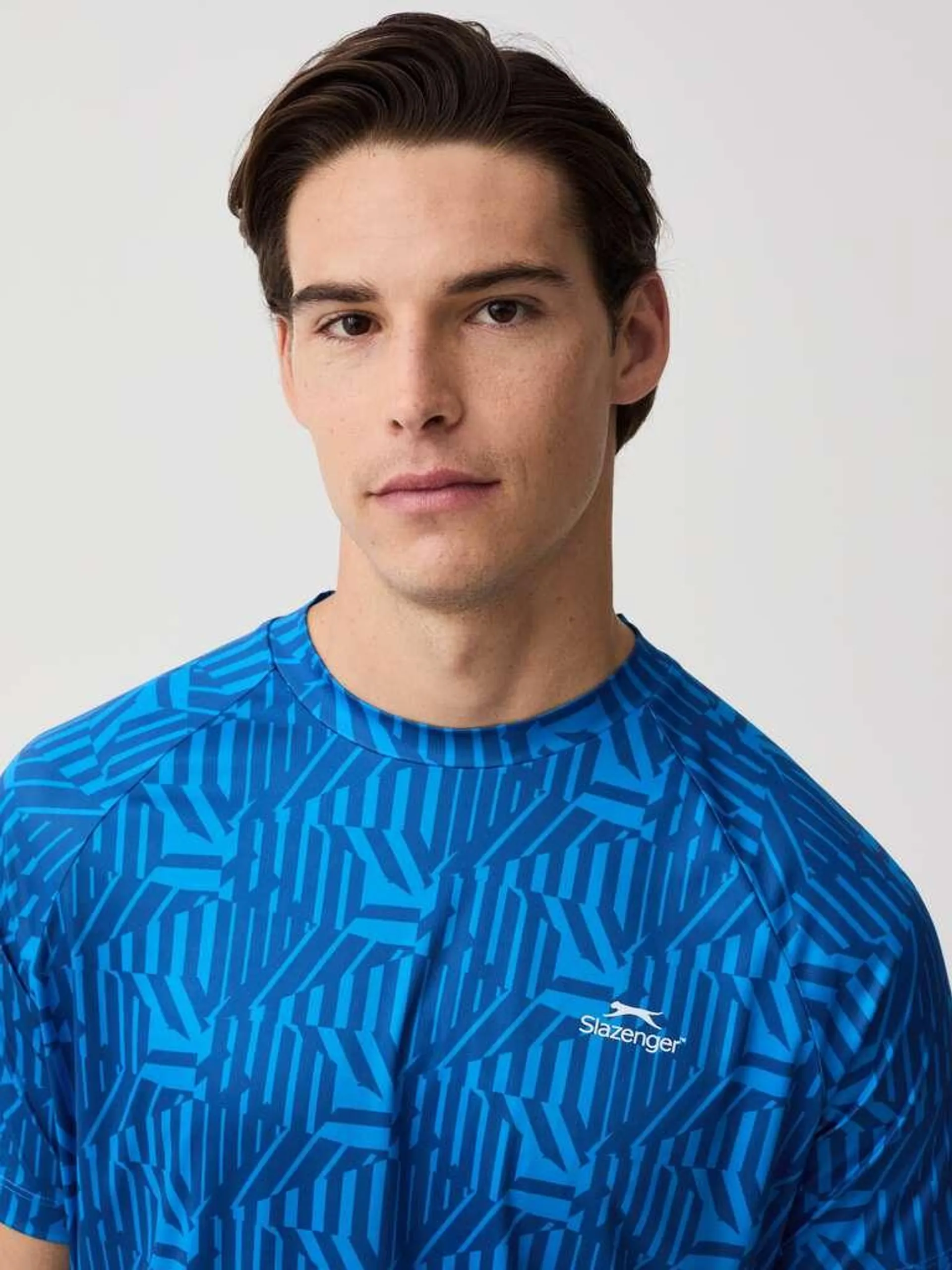 Blue/Light Blue Slazenger tennis T-shirt with pattern