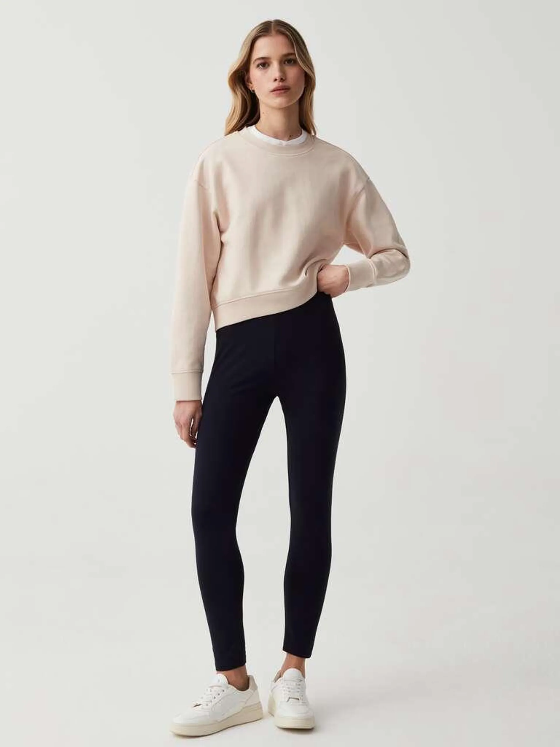 Night Blue Essential leggings in stretch cotton