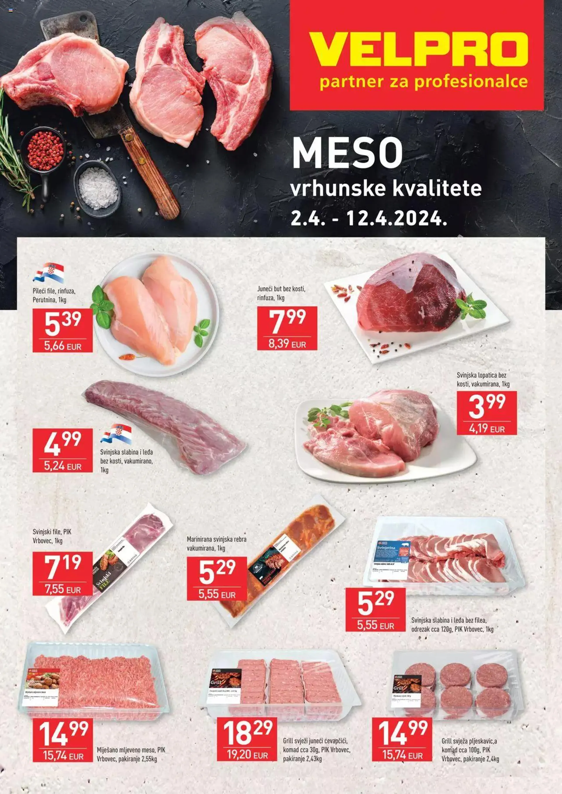 Akcijska ponuda mesa Velpro - 2. travnja 12. travnja 2024.