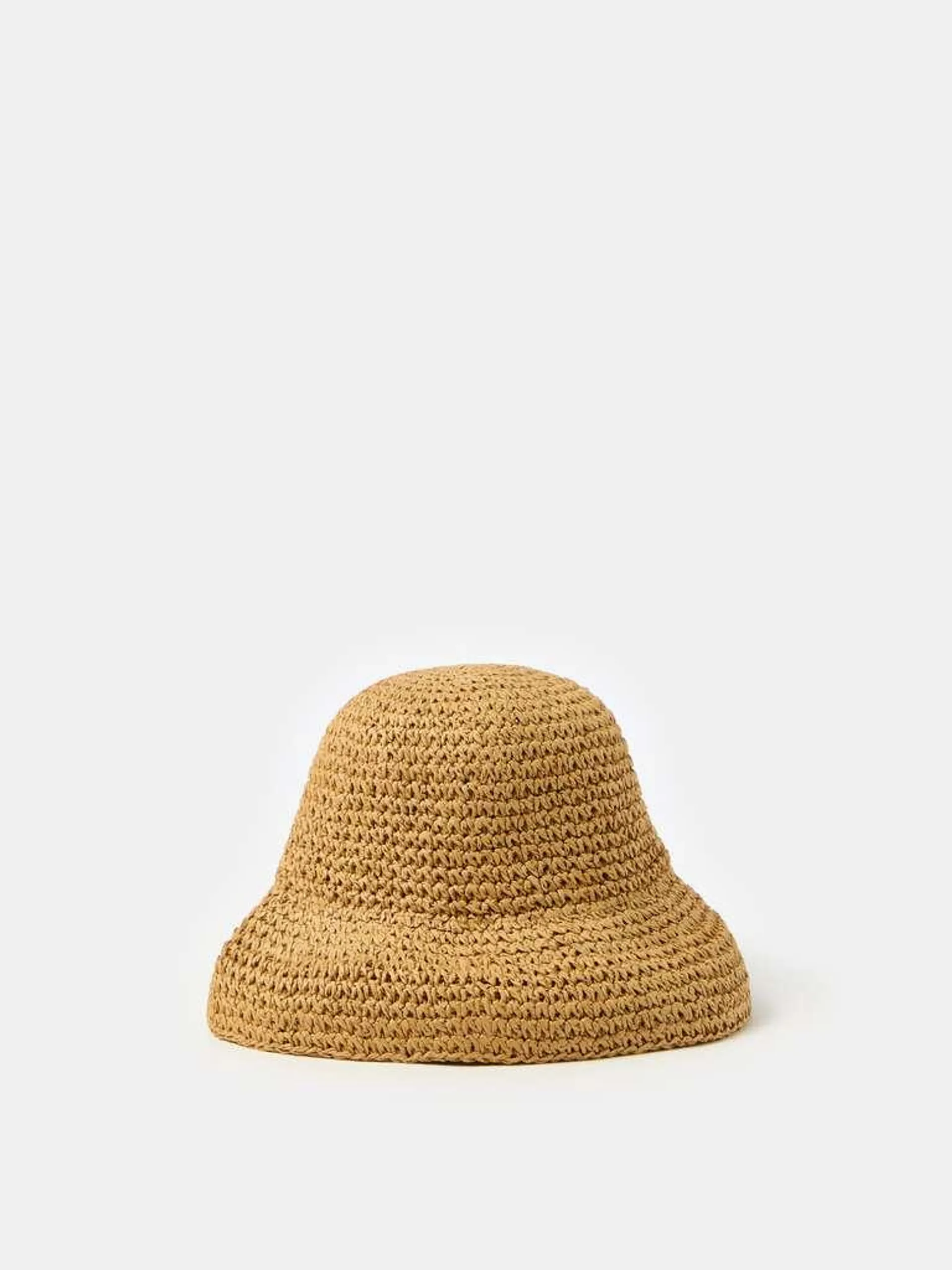 Beige Straw bucket hat