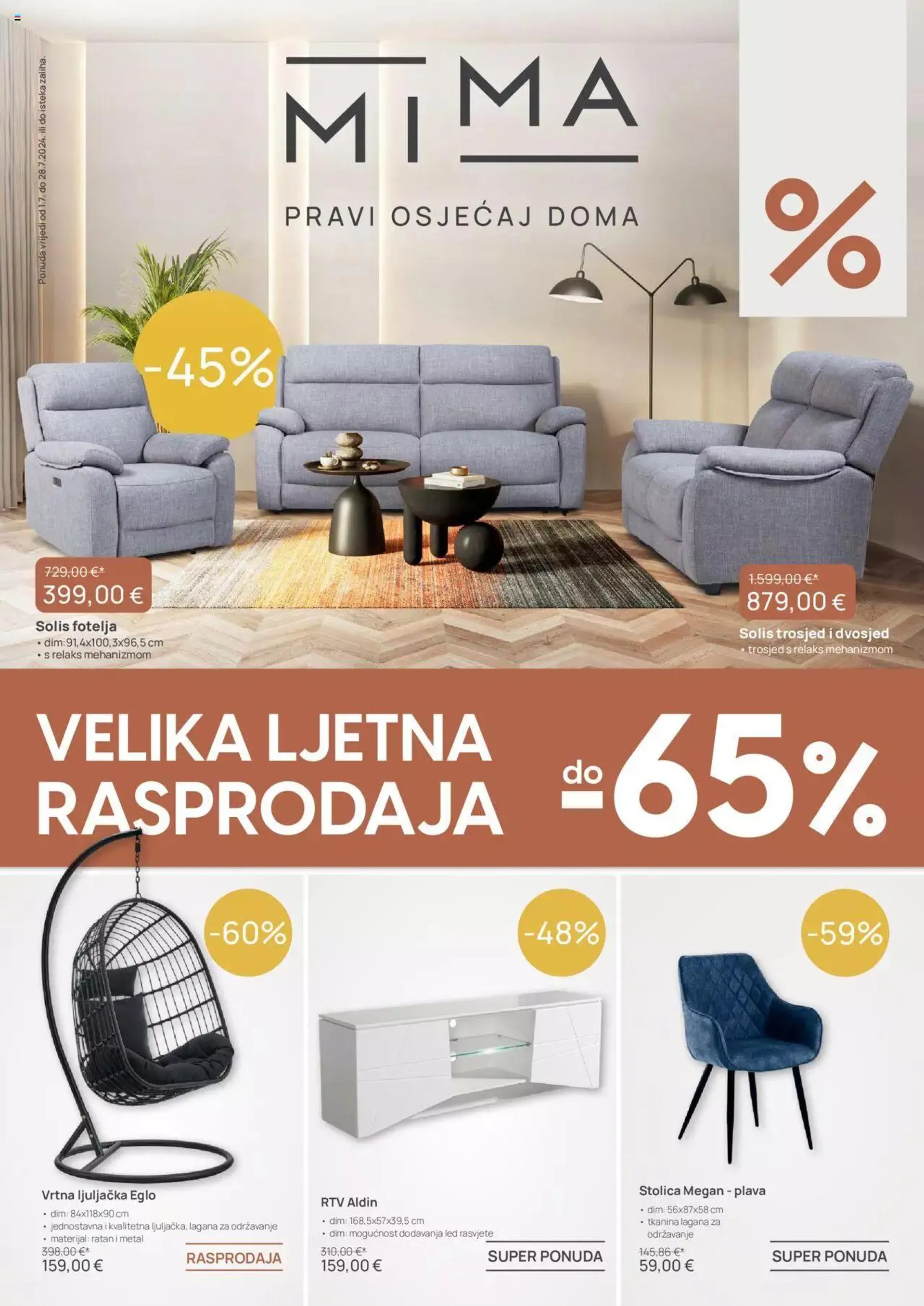 Katalog Katalog Mima namještaj od 1. srpnja do 31. srpnja 2024. - Pregled Stranica 1