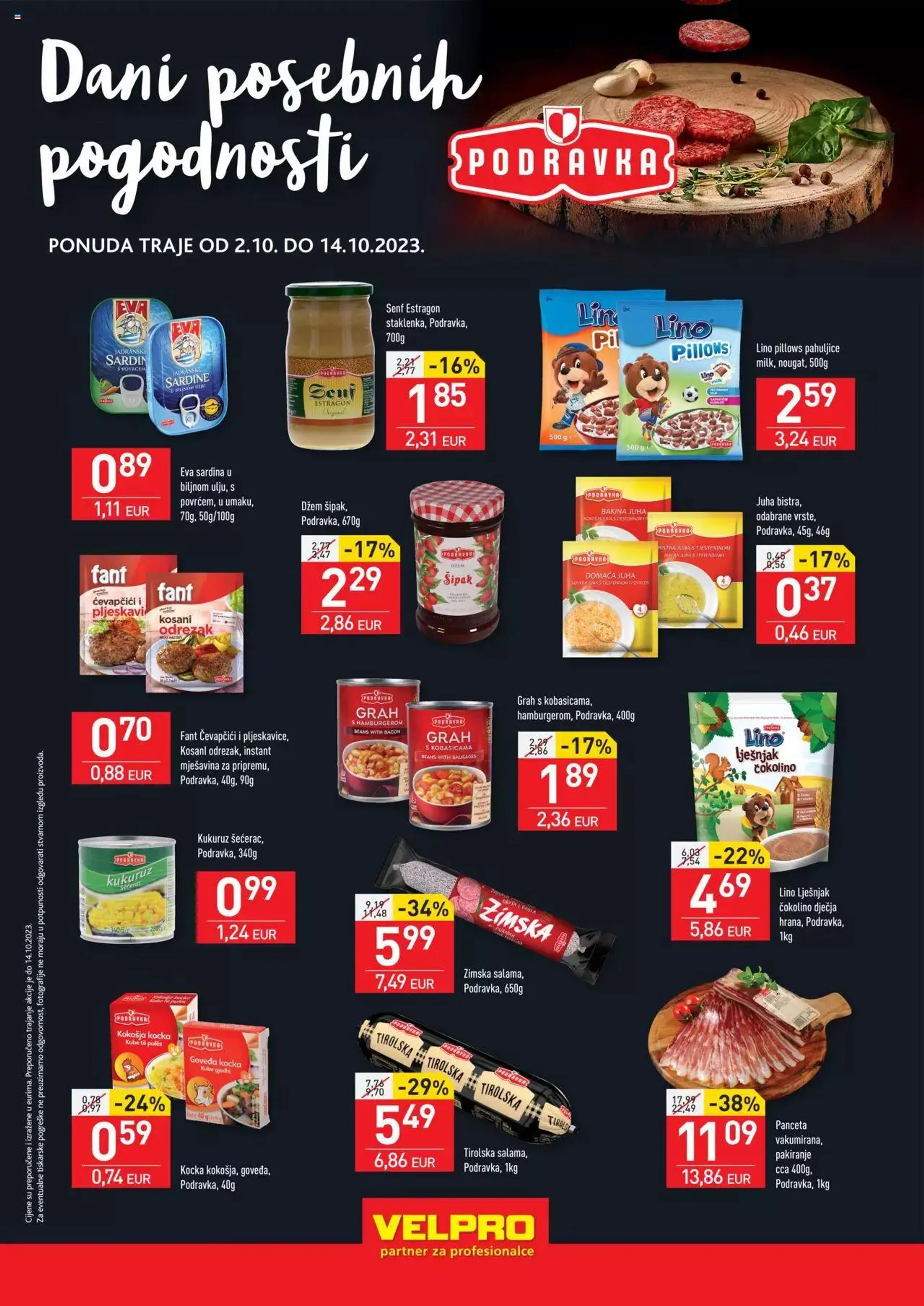 Katalog Dani posebnih pogodnosti Velpro od 2. listopada do 14. listopada 2023. - Pregled Stranica 1