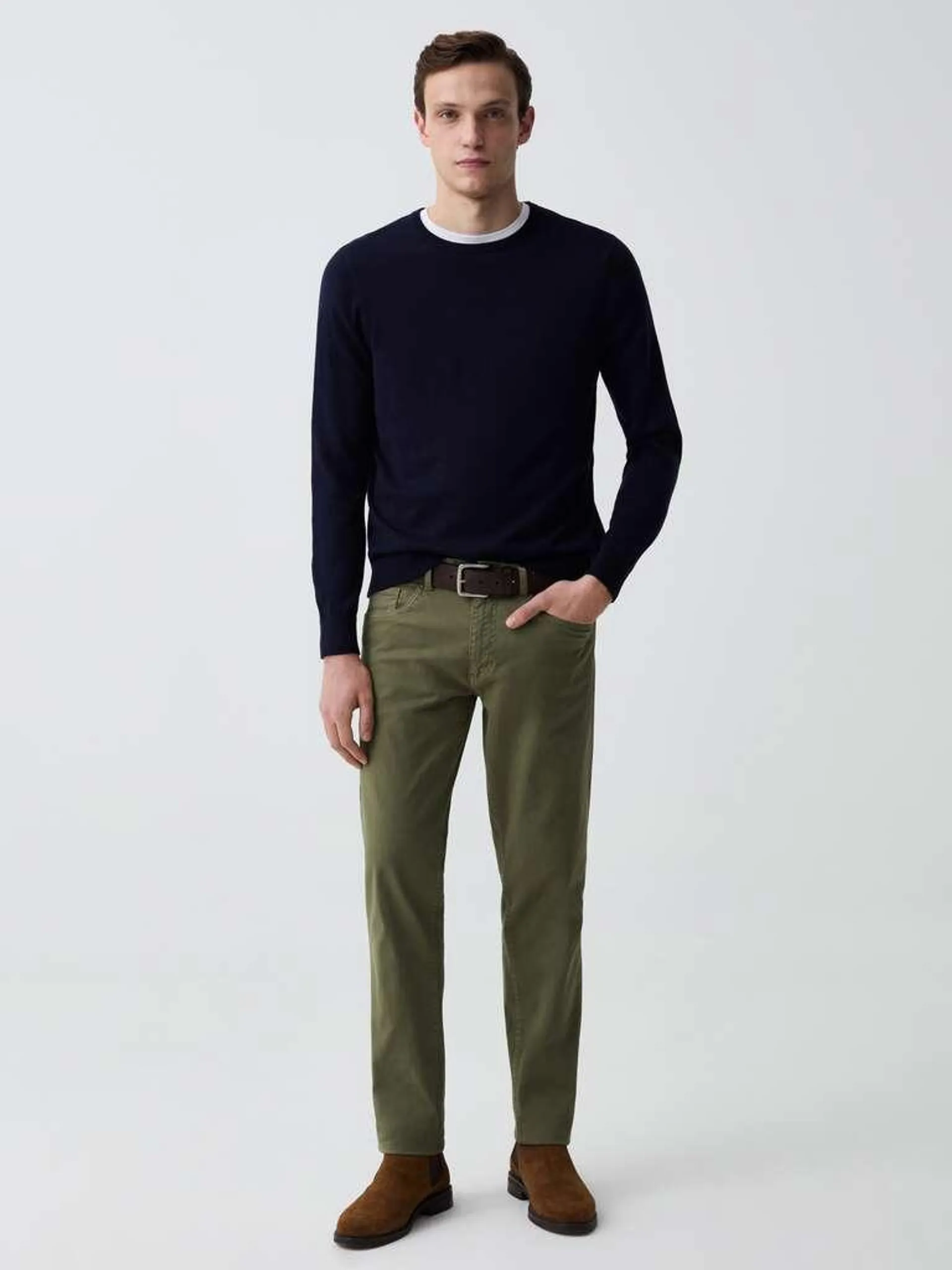 Army Green Pantalone slim fit cinque tasche