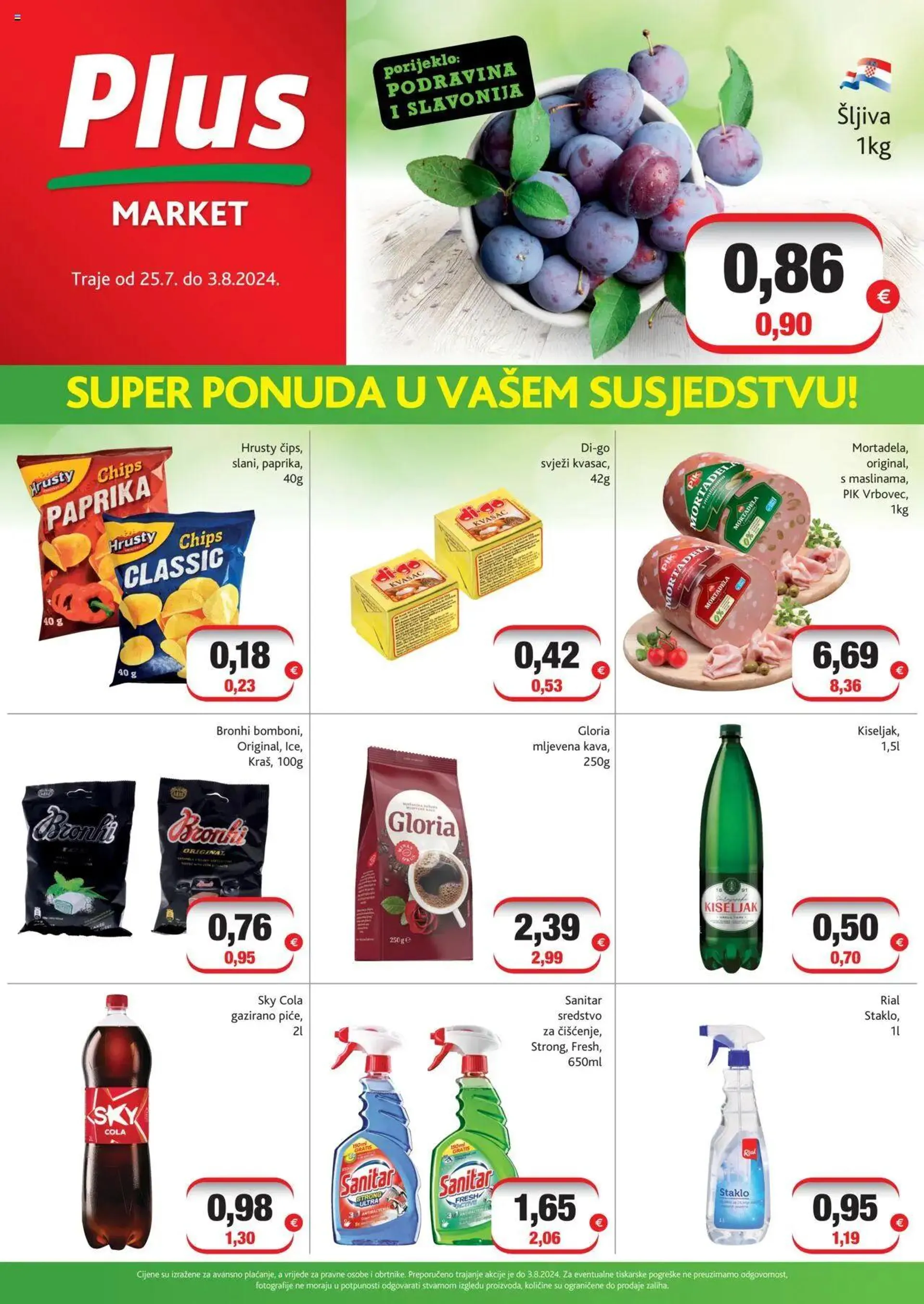 Katalog Katalog Plus market od 25. srpnja do 3. kolovoza 2024. - Pregled Stranica 1