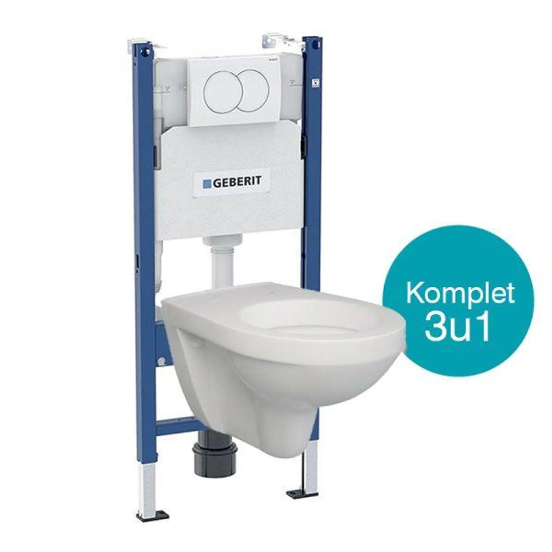 Ugradbeni komplet toalet Geberit Duofix Basic sa visećom WC školjkom Atlas rimless