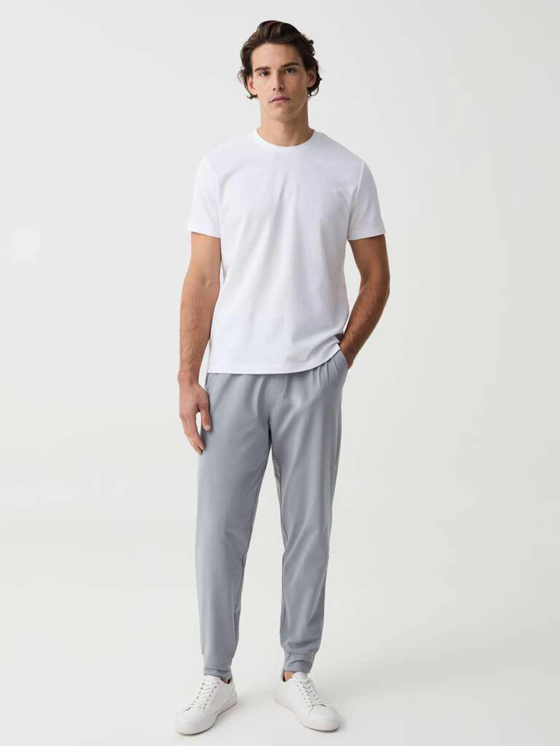 Light Grey Solid colour joggers