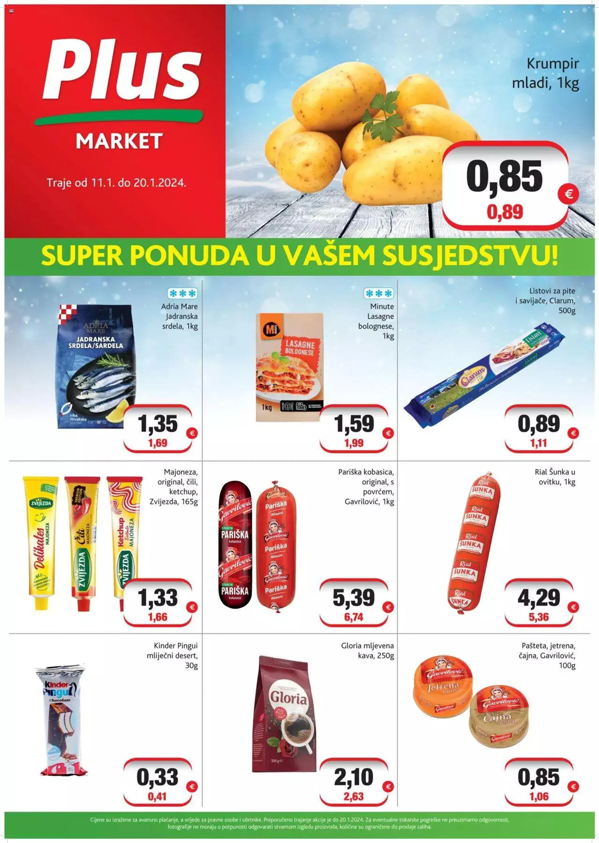 Katalog Katalog Plus market od 11. siječnja do 20. siječnja 2024. - Pregled Stranica 