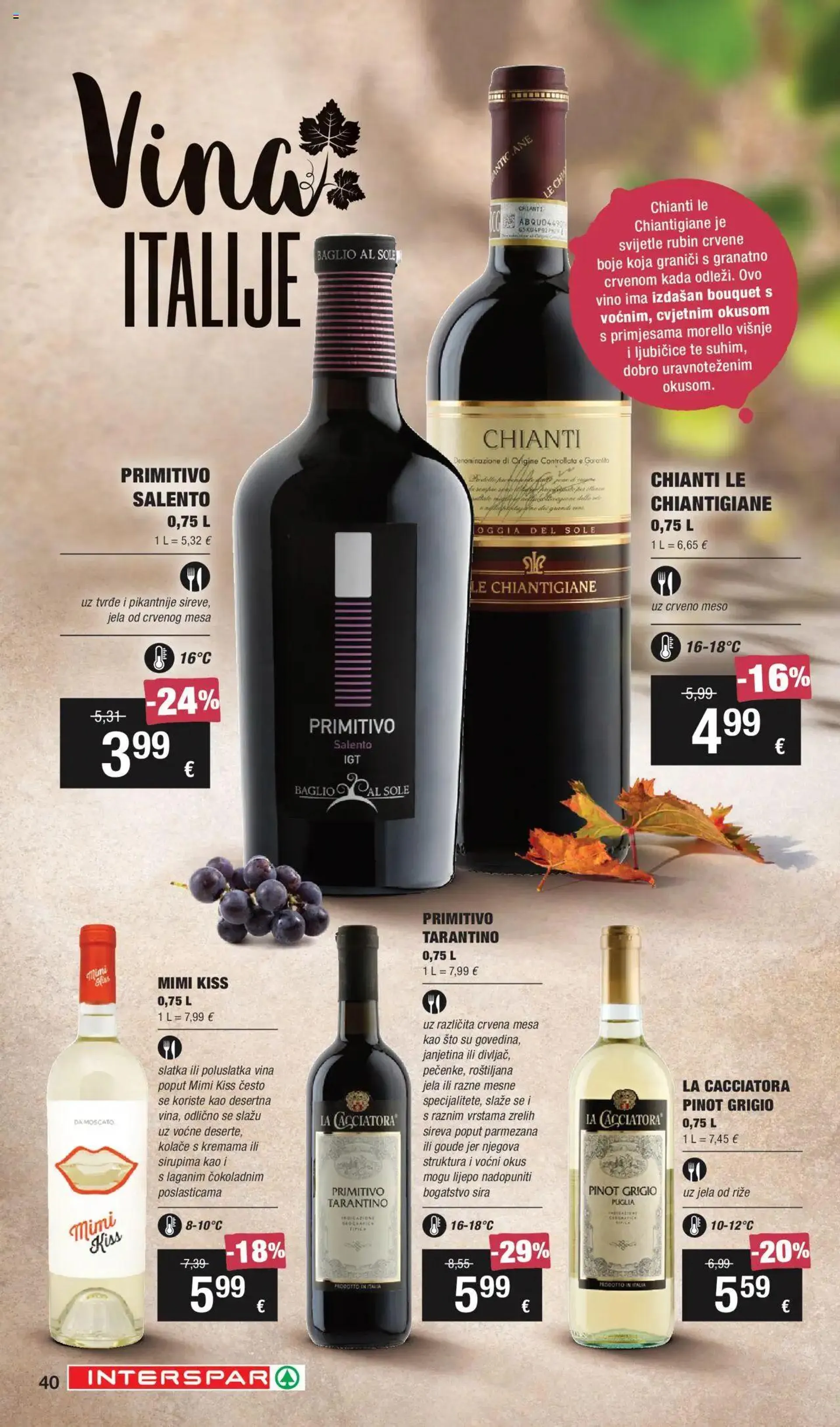 Katalog Katalog Vino Interspar od 19. rujna do 9. listopada 2024. - Pregled Stranica 40