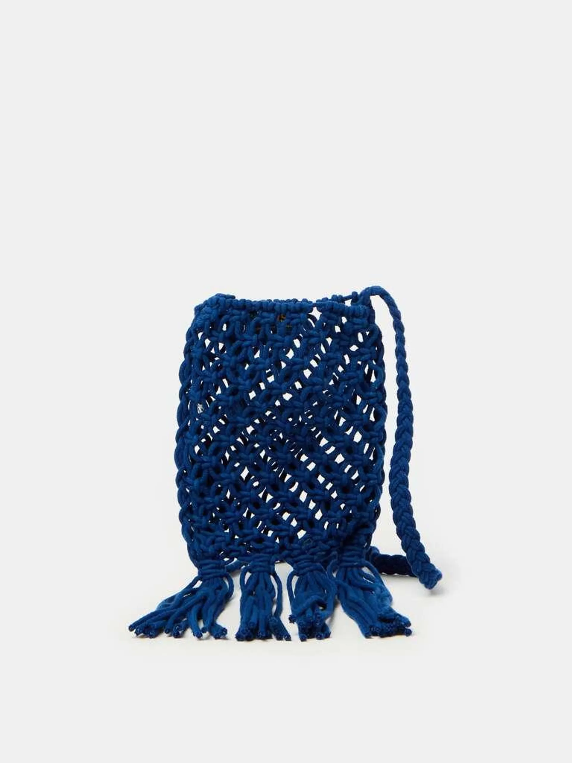 Ocean Blue Crochet cotton bag