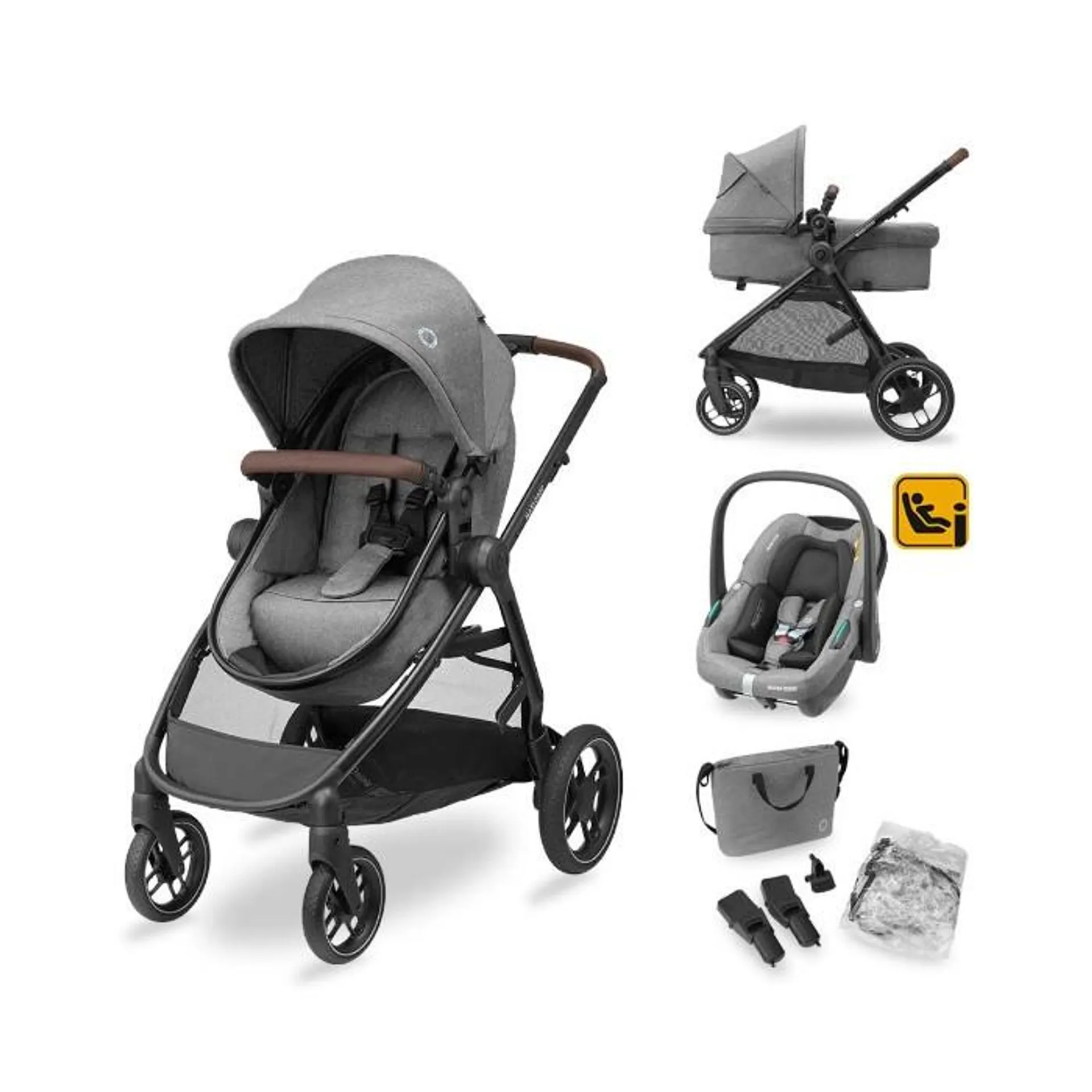 Maxi-Cosi kolica 3u1 Zelia S Trio + košara + autosjedalica - Grey