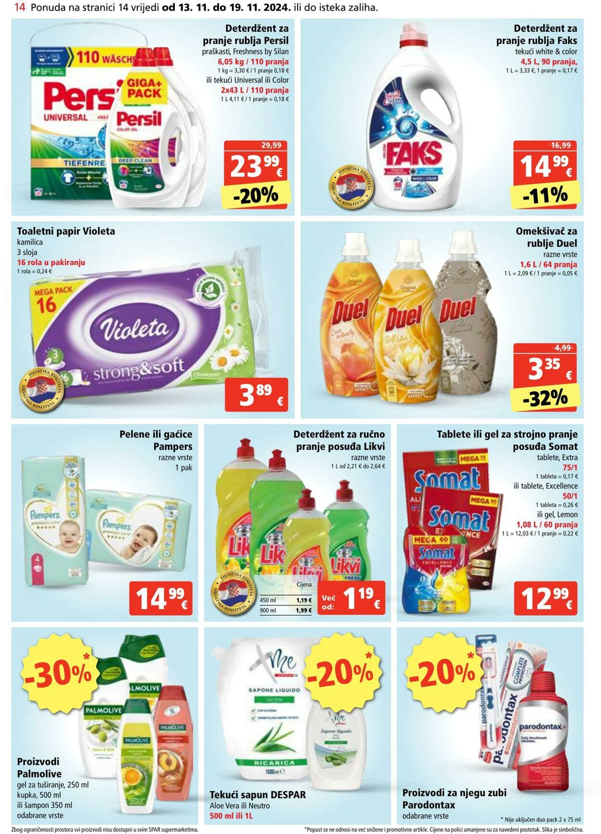 Katalog Spar od 13. studenoga do 19. studenoga 2024. - Pregled Stranica 14