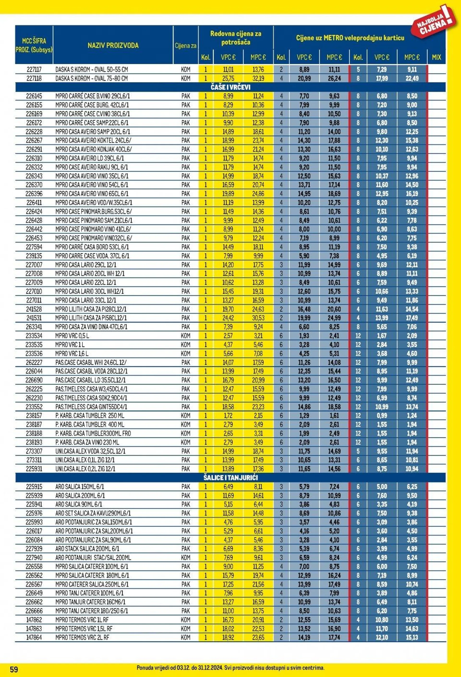 Katalog Metro katalog do 31.12.2024 od 5. prosinca do 31. prosinca 2024. - Pregled Stranica 59