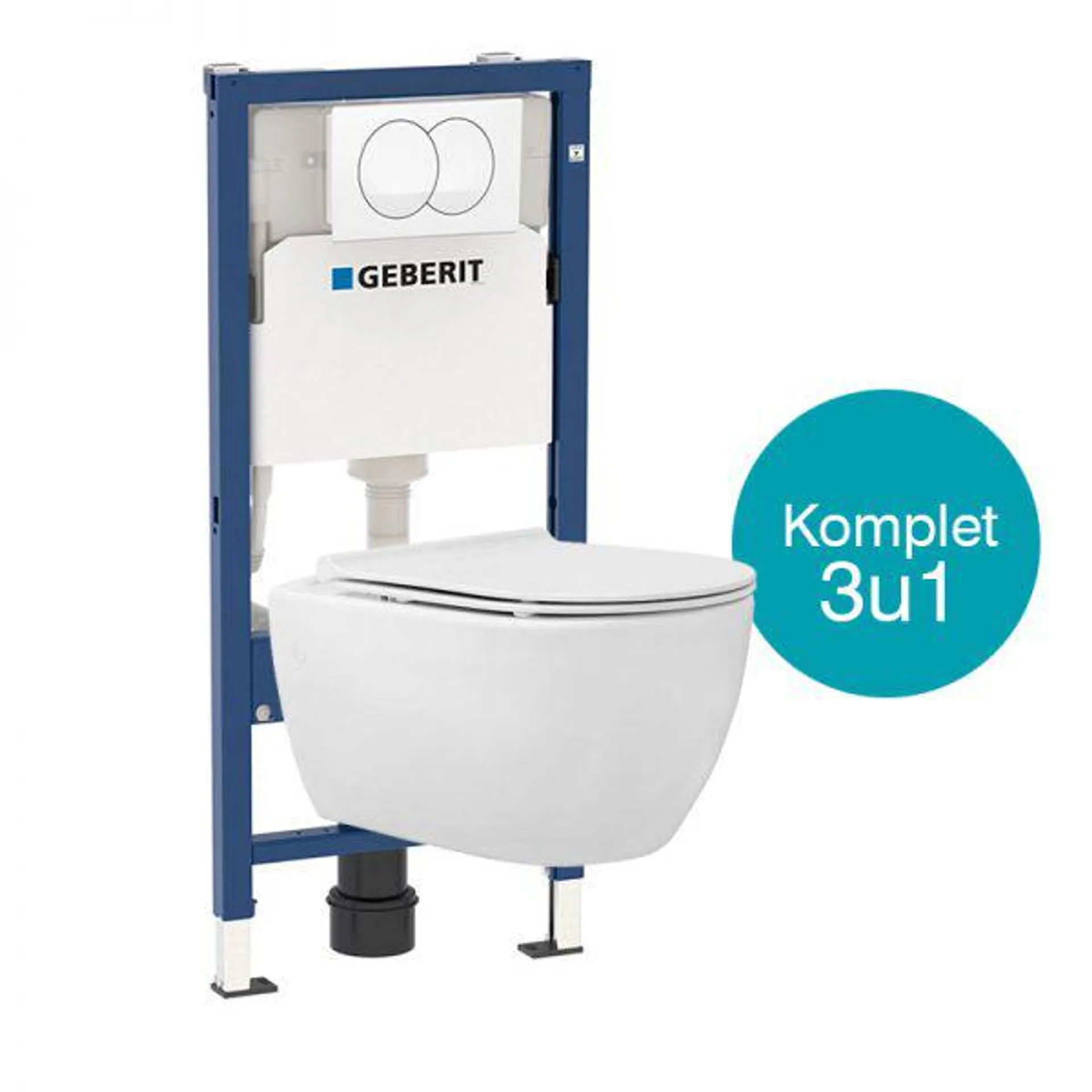 Ugradbeni komplet toalet Geberit Duofix Basic sa visećom WC školjkom City