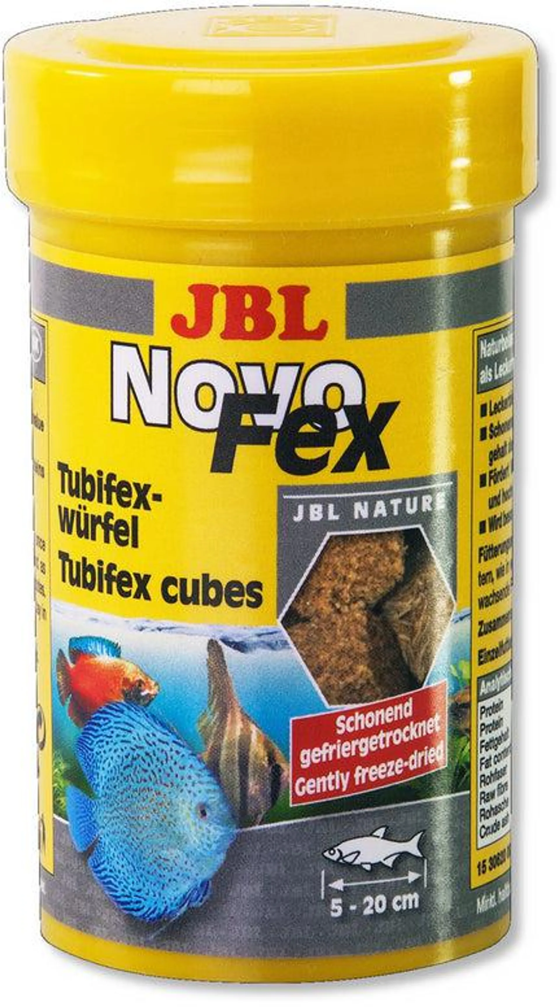 JBL NovoFex - sušene kockice tubifexa smrznute u vakumu - sušene 100ml