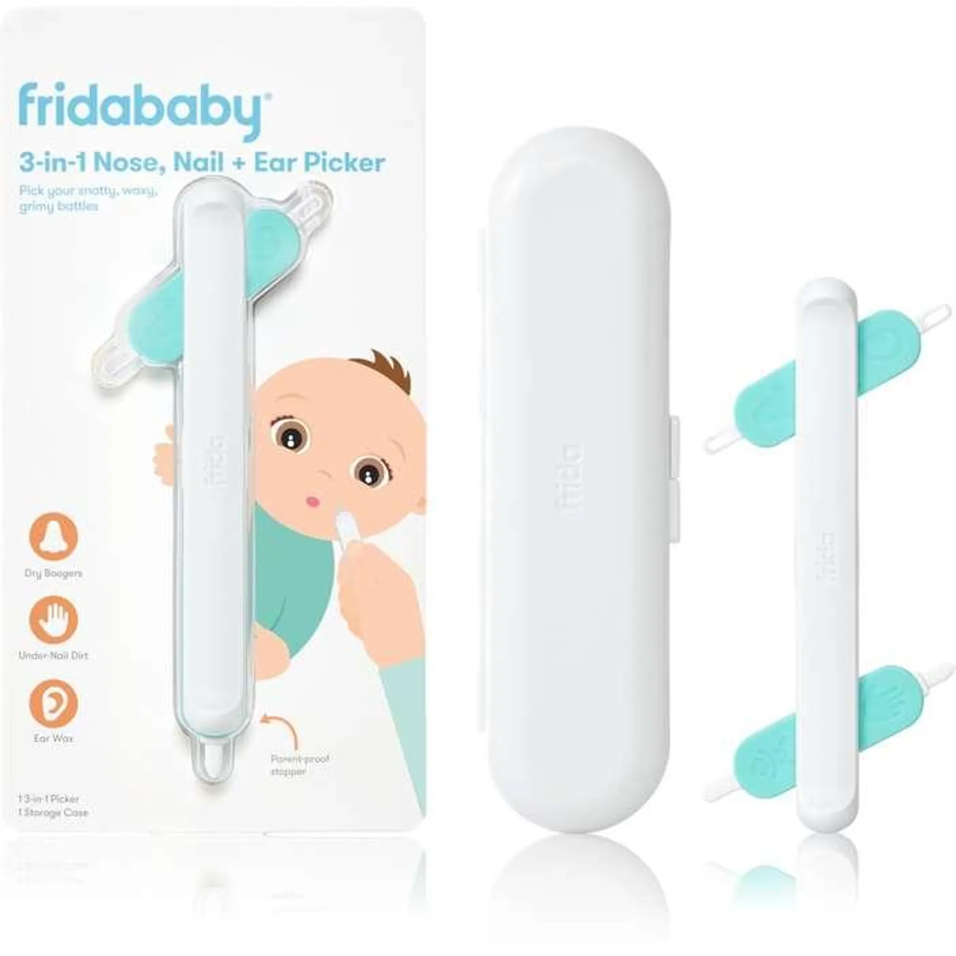 FRIDA BABY pribor za higijenu 3 u 1, za čišćenje nosa, ušiju i noktiju