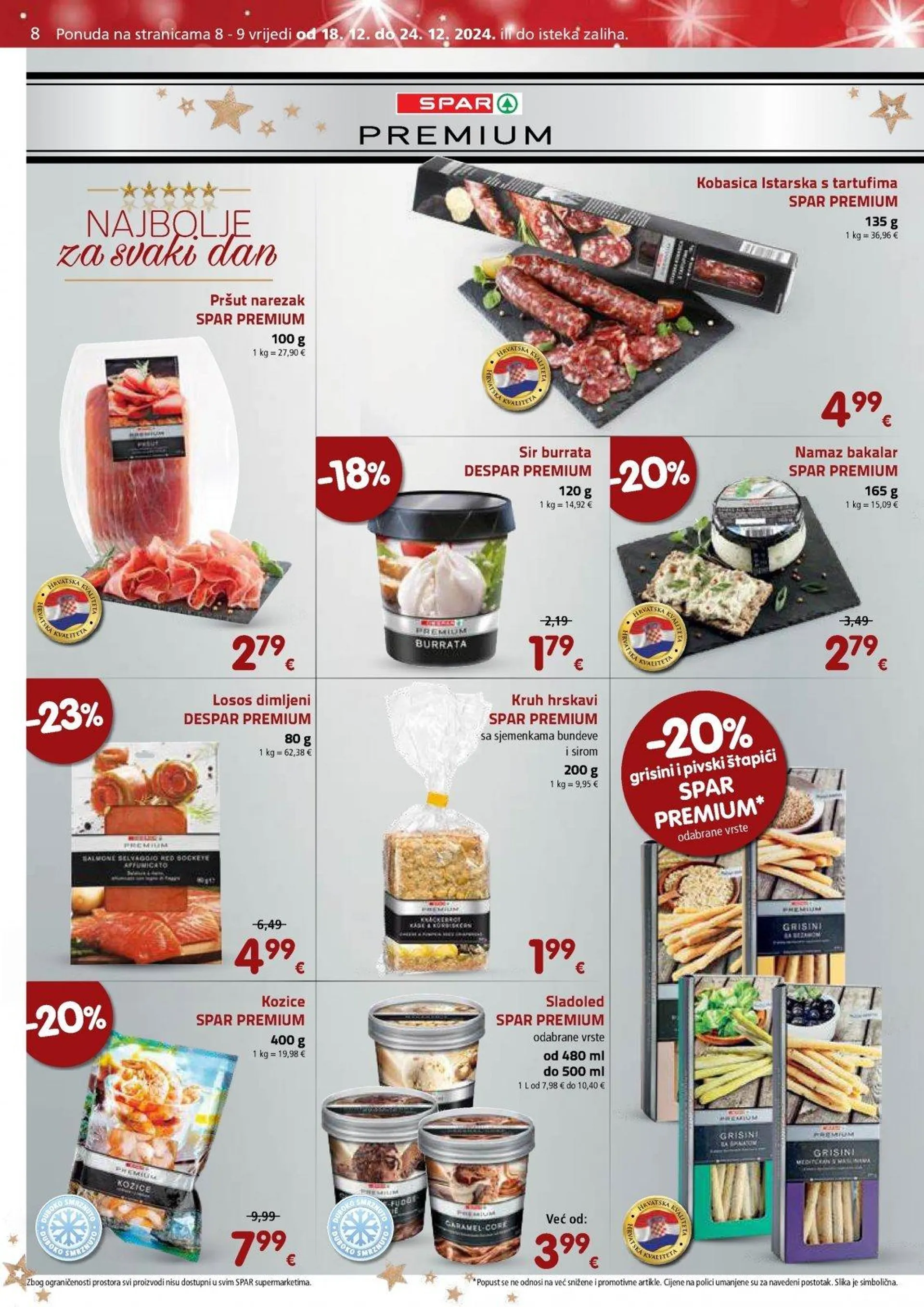 Katalog Spar katalog do 24.12.2024 od 18. prosinca do 24. prosinca 2024. - Pregled Stranica 8