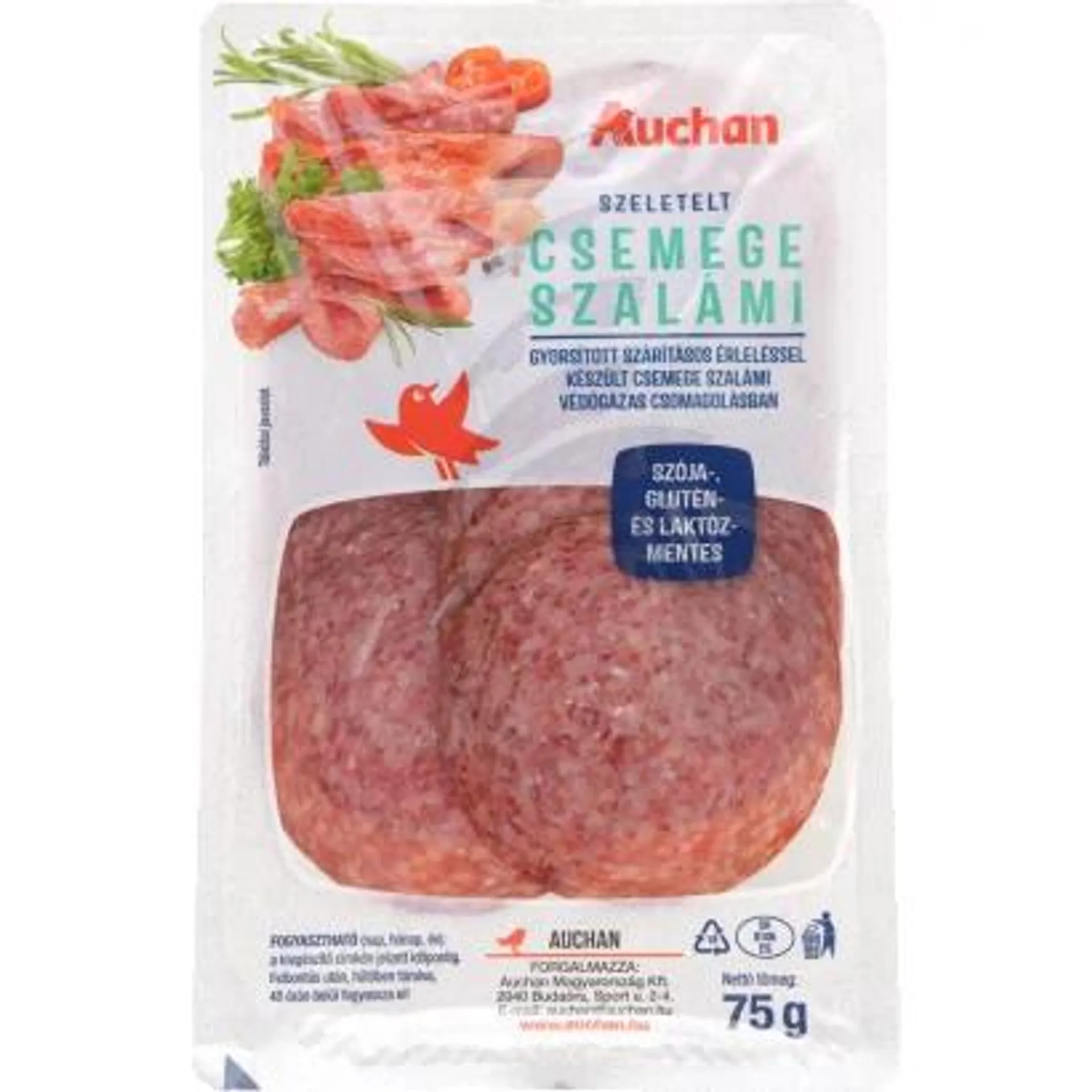 Auchan Favourite Delicate Salami 75g sliced