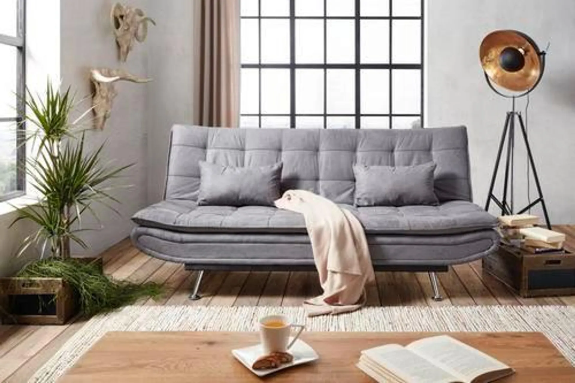 Schlafsofa in Grau