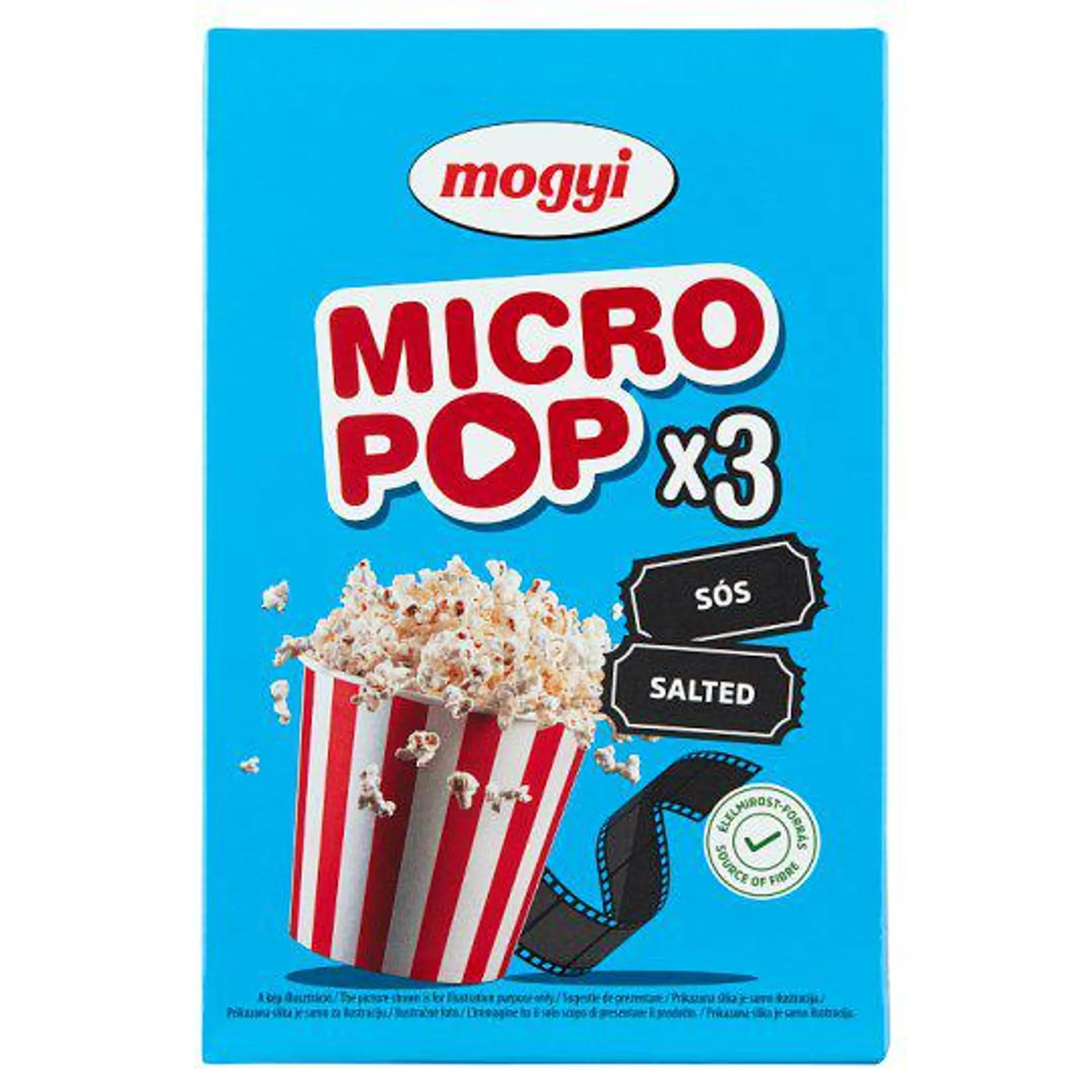 Mogyi Micro Pop sós, mikrohullámú sütőben elkészíthető pattogatni való kukorica 3 x 100 g (300 g)