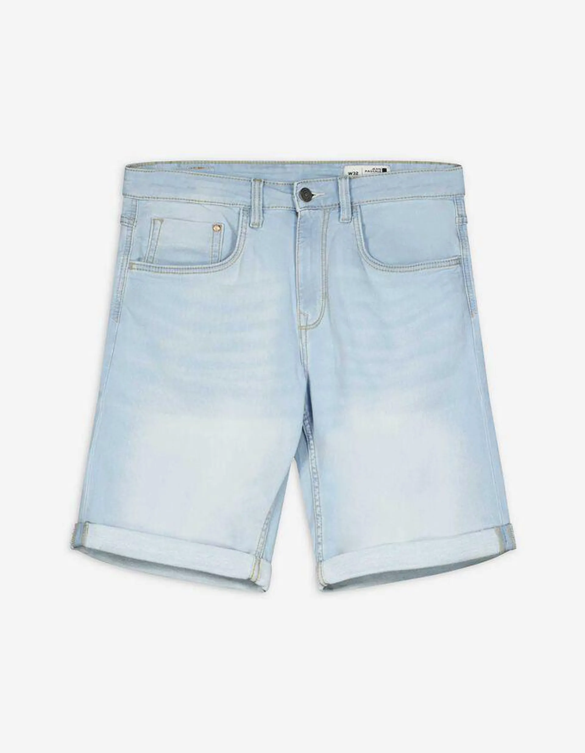 Short en jean - Revers cousus au bas des jambes