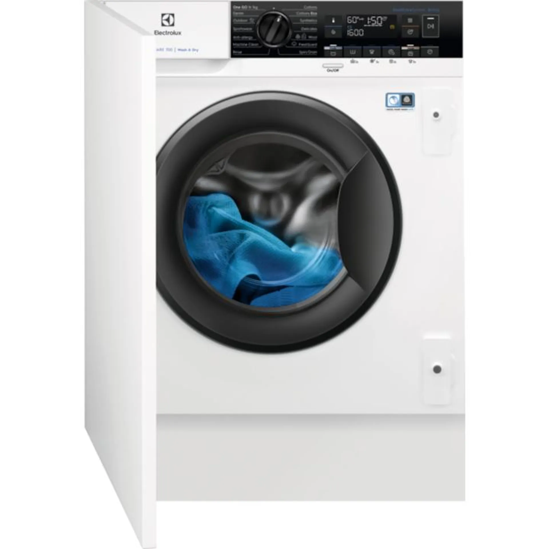 Electrolux EW7W368SI beépíthető mosó-szárítógép, PerfectCare700, 1400 ford/perc, 7 kg mosás, 4 kg szárítás, LCD kijelző, D energiaosztály Fehér