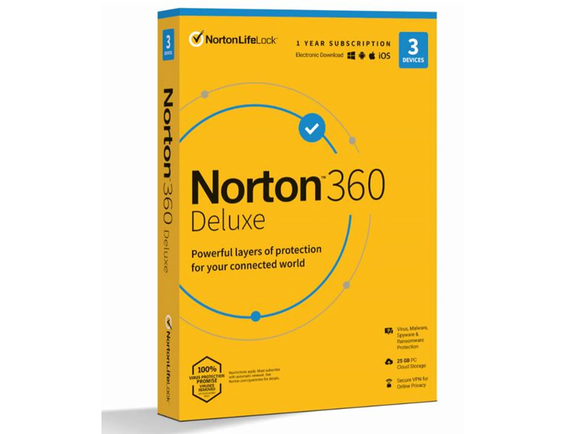 Norton 360 Deluxe 25GB HUN, 1 Felhasználó, 3 gép, 1 éves, dobozos vírusirtó szoftver