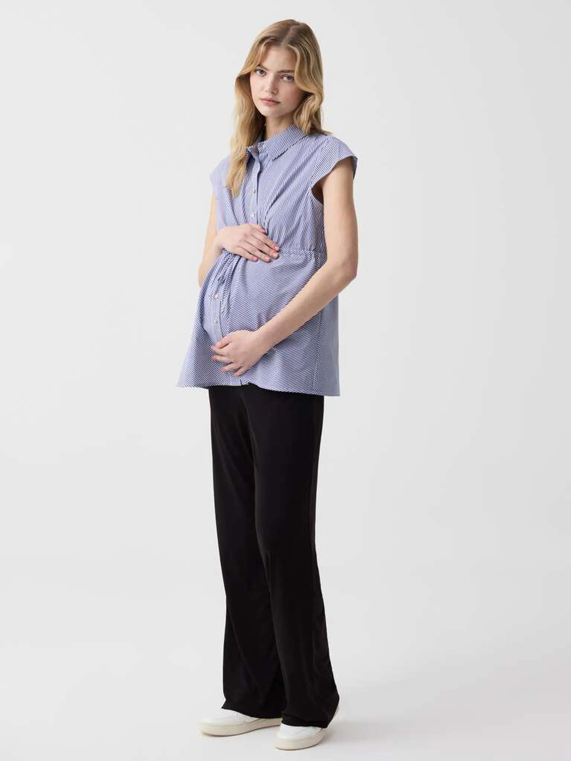 Black Solid colour maternity trousers