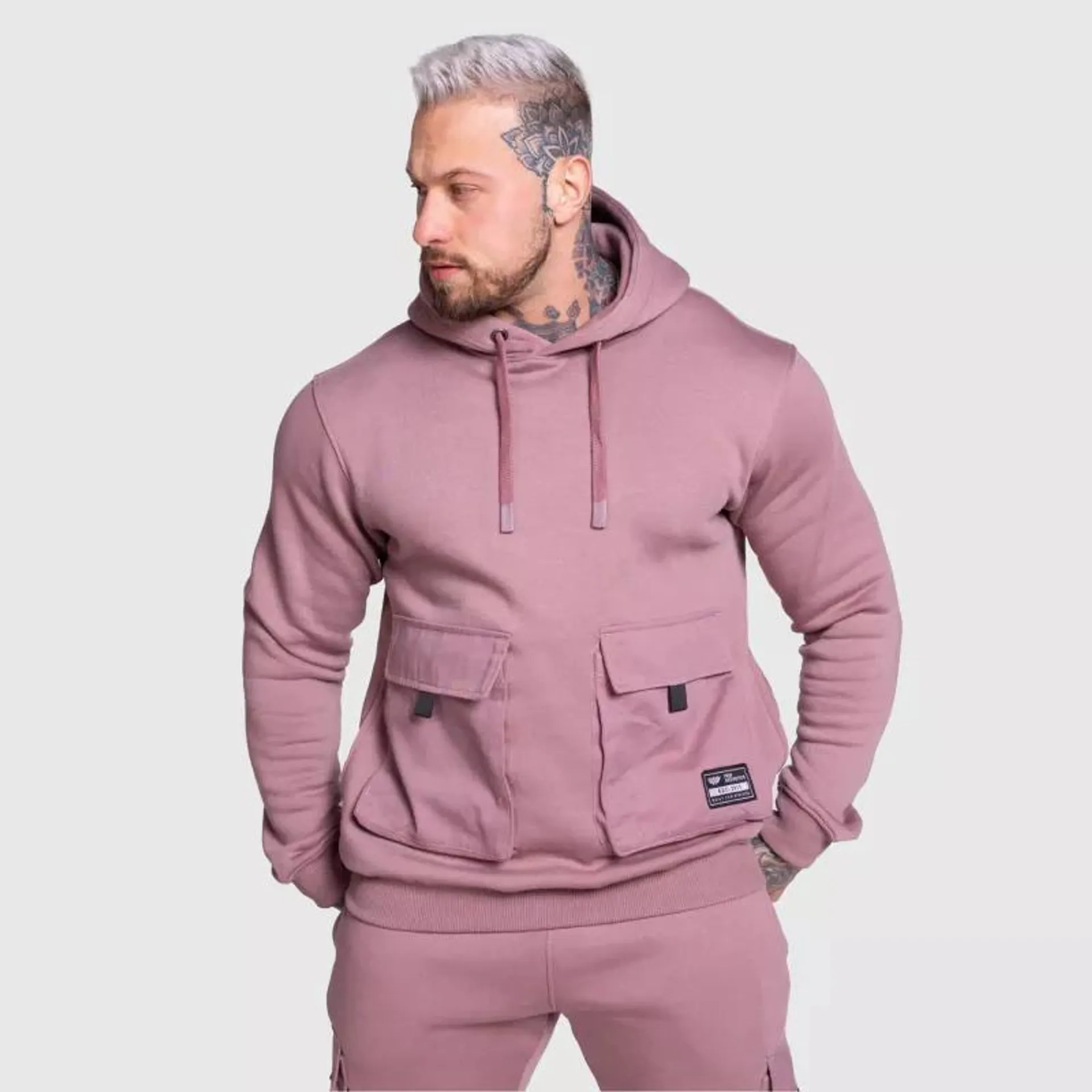 Kapucnis pulóver Iron Aesthetics Cargo Hoodie, lila