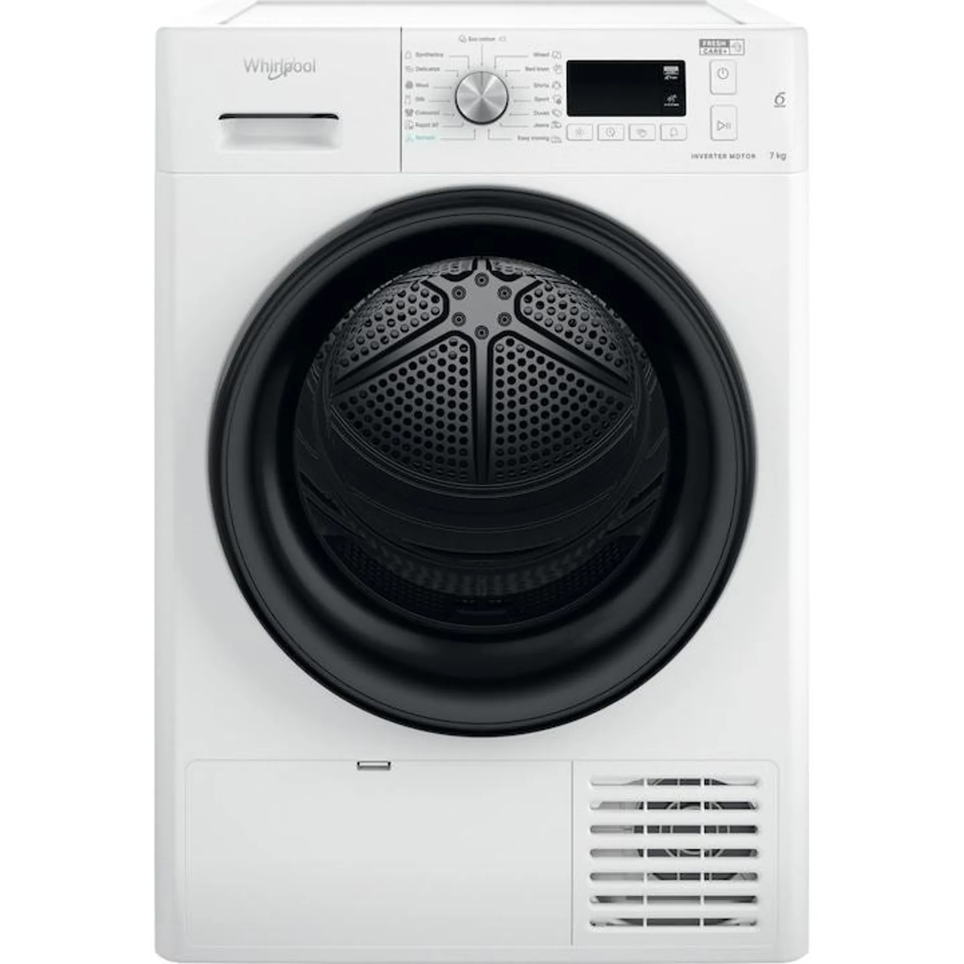 Whirlpool FFT M11 72B EE Hőszivattyús szárítógép, 7 kg, Digitális kijelző, 6. Érzék funkció, B energiaosztály, Fehér