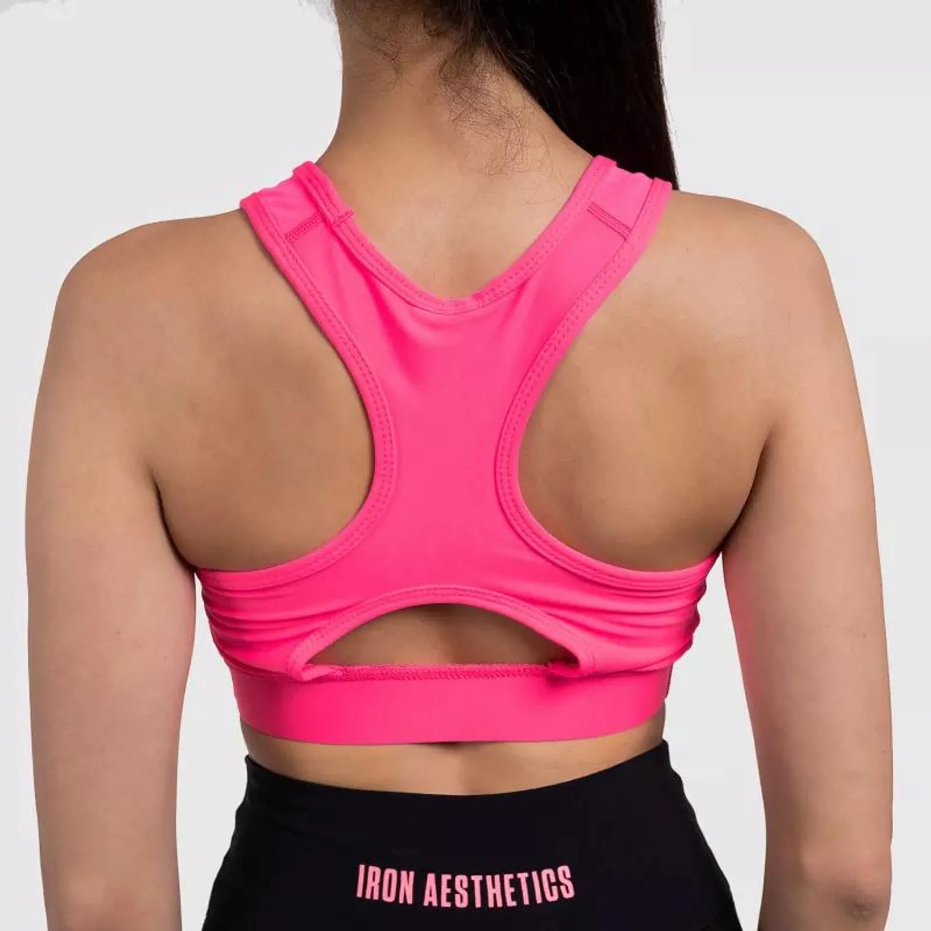 Női sportmelltartó - Iron Aesthetics, NEON PINK