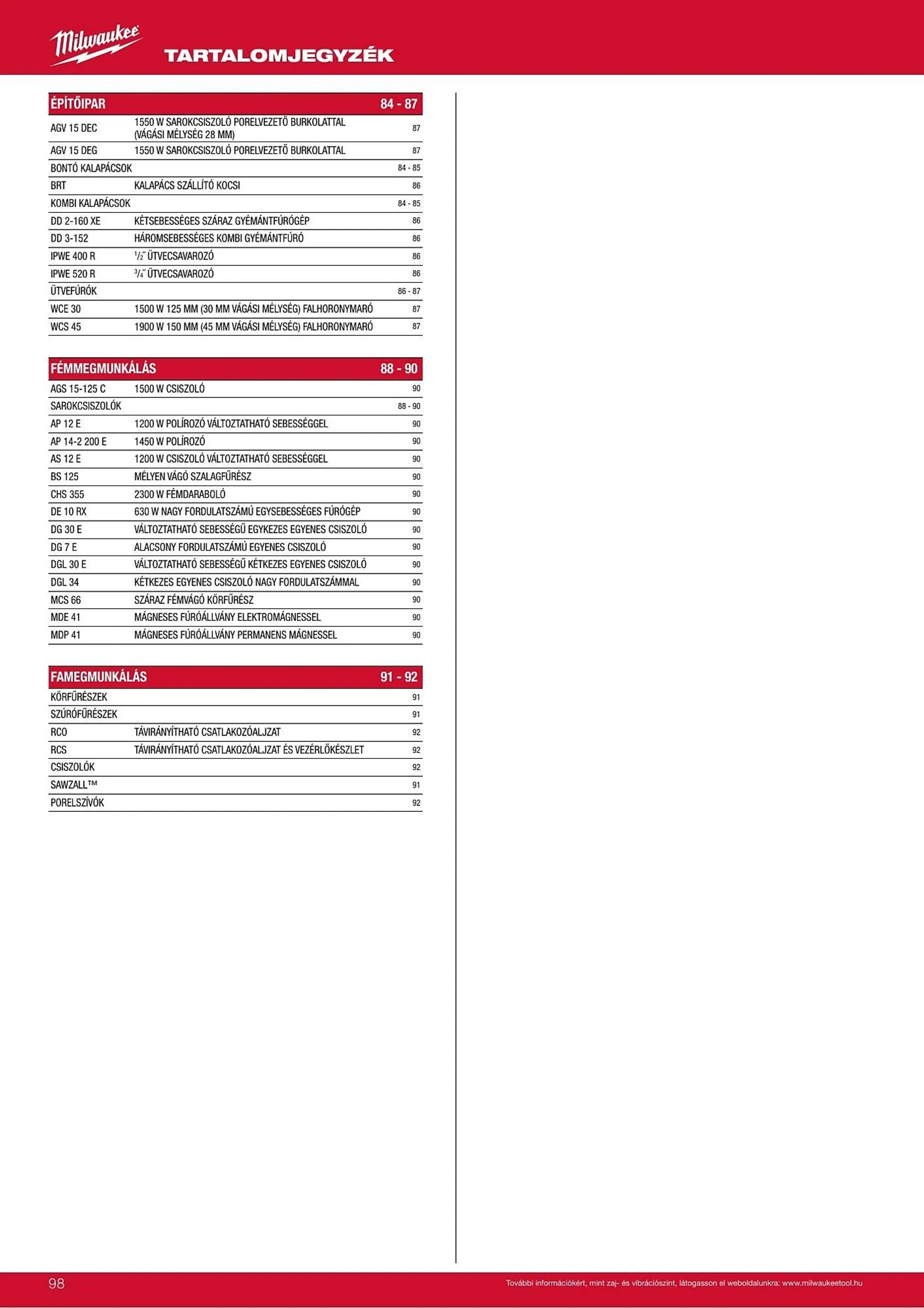 Katalógus Milwaukeetool akciós újság augusztus 14.-tól december 31.-ig 2025. - Oldal 98