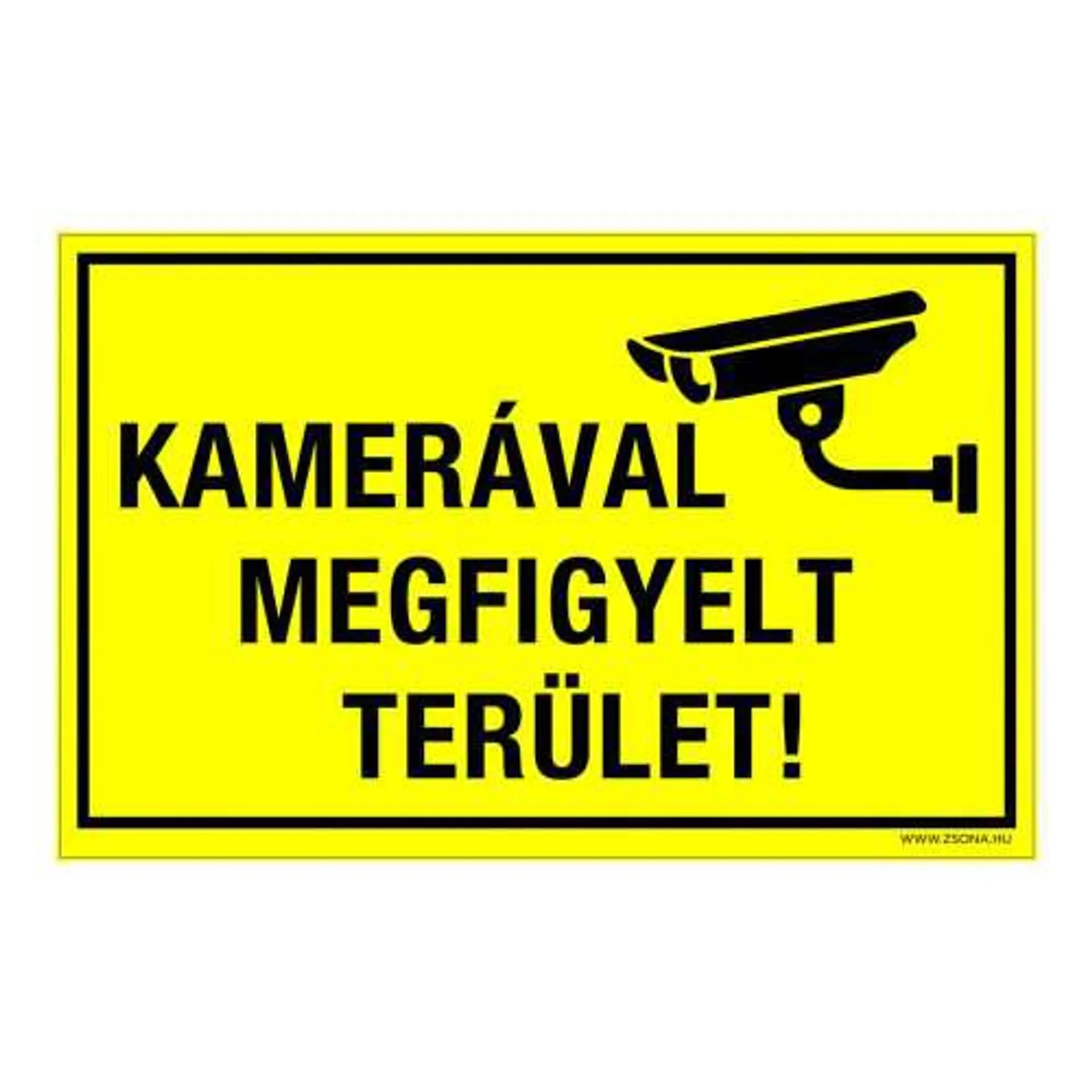 Kamerával megfigyelt terület! Műanyag tábla 160x100 mm