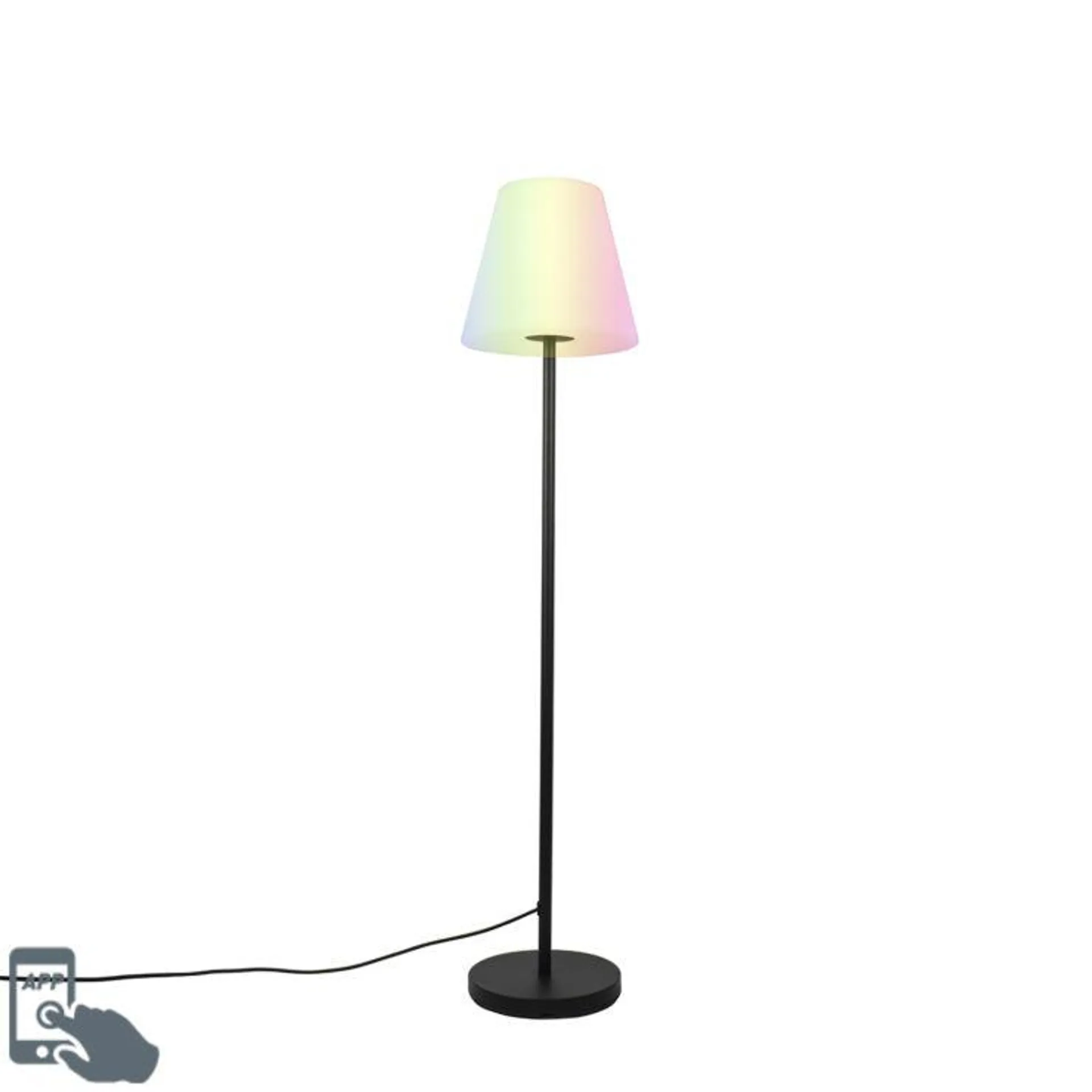 Intelligens állólámpa fekete, fehér búrával 35 cm IP65 LED - Virginia