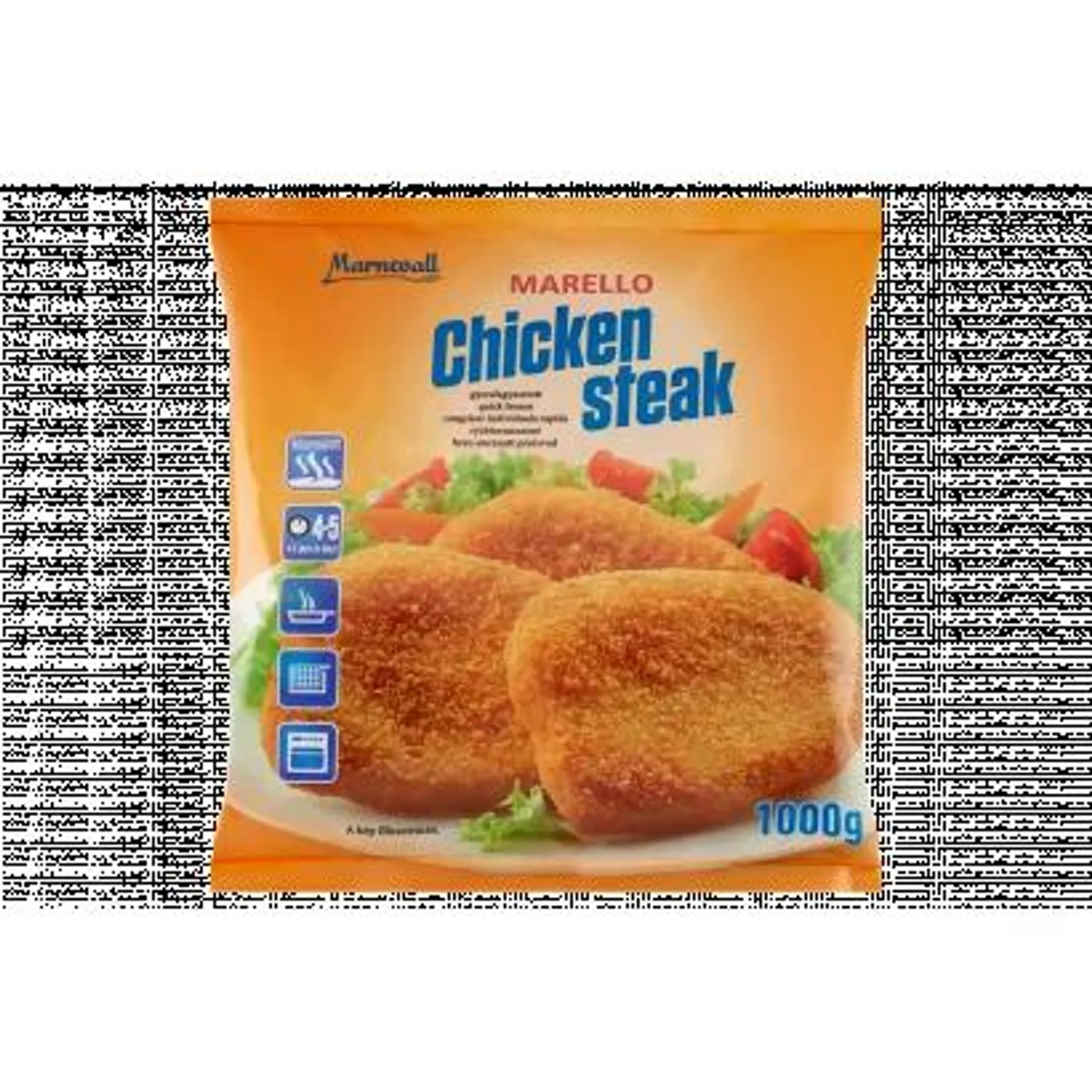 Marello Chicken Steak Quick-Frozen Breaded Chicken Breast Product 1000 g