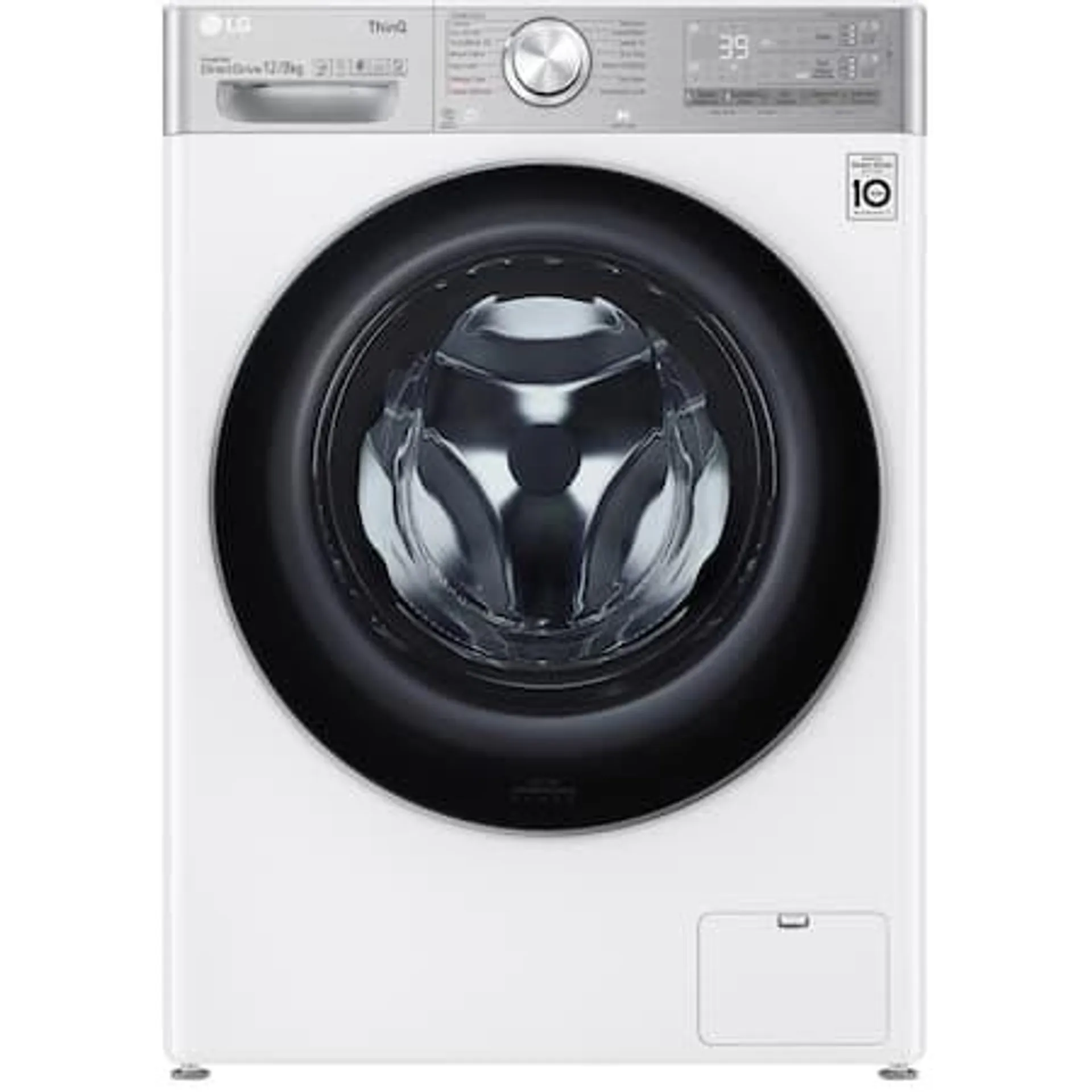 LG F4DV912H2EA Mosó- és szárítógép, 12 kg mosás, 8 kg szárítás, Smart Diagnosis, TurboWash 360, Autodose, A energiaosztály, Fehér