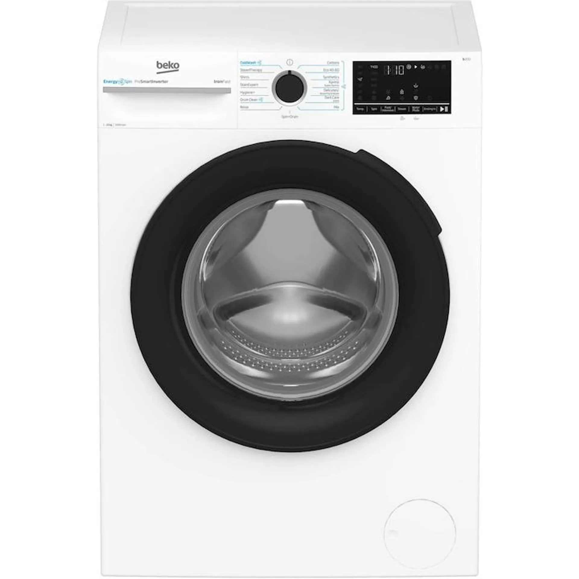 Beko BM3WFU410415WB mosógép, 10 kg, 1400 ford./perc, A energiaosztály, ProSmart Inverter Motor, EnergySpin, ColdWash, SteamCure, Fehér