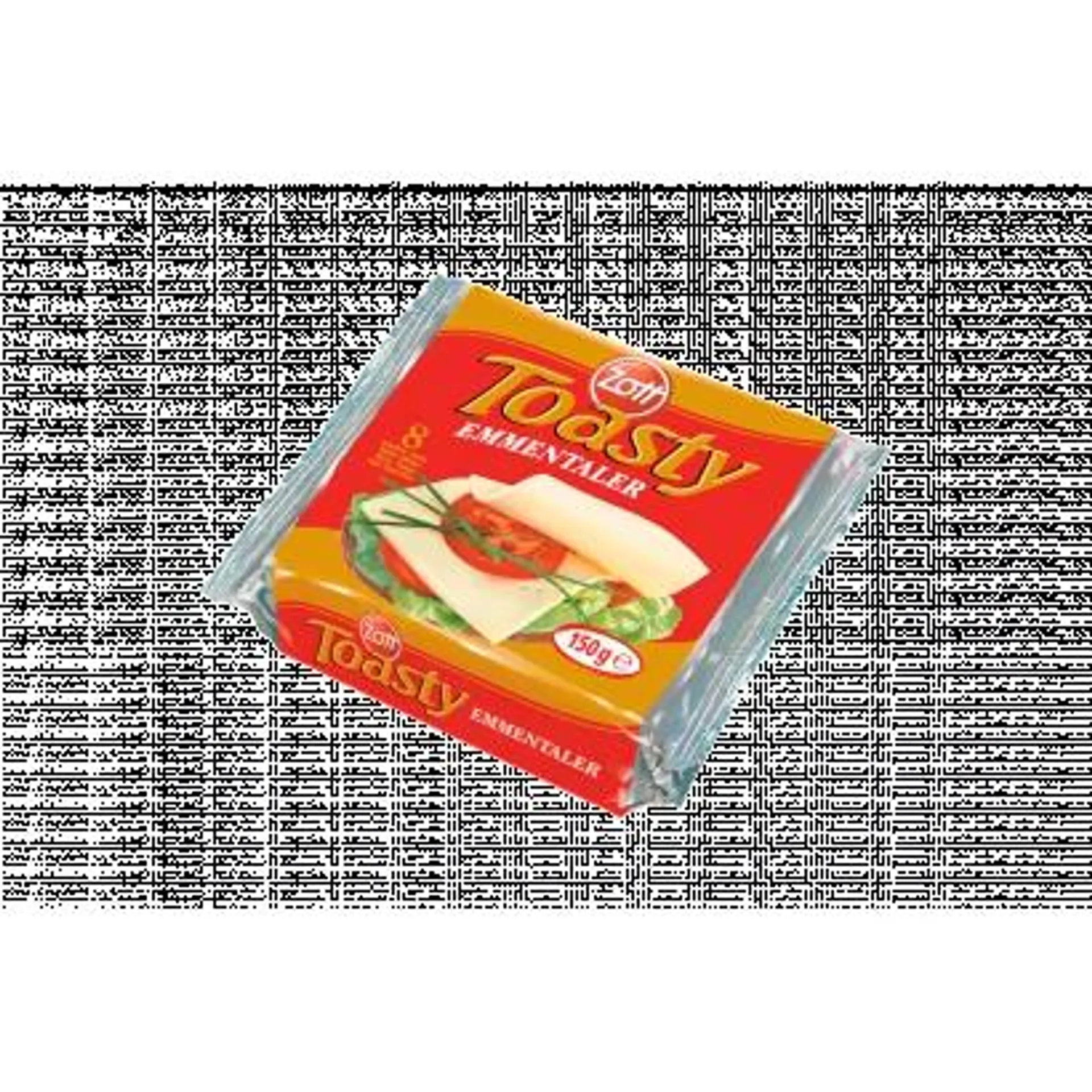 Zott Toasty Emmentaler Sliced Emmental Flavoured Fat Processed Cheese 8 x 18,75 g (150 g)