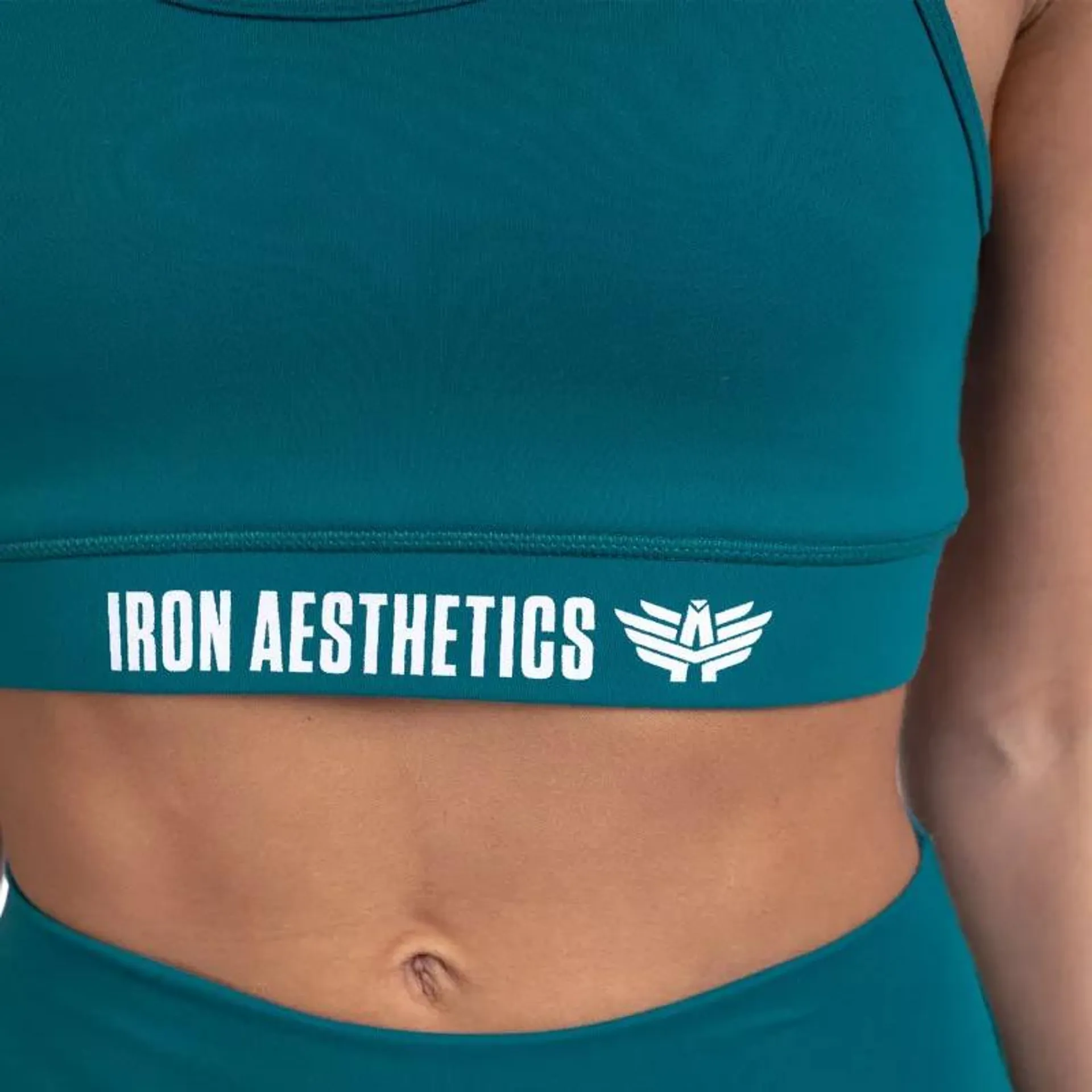 Női sportmelltartó STUFFED - Iron Aesthetics, smaragd