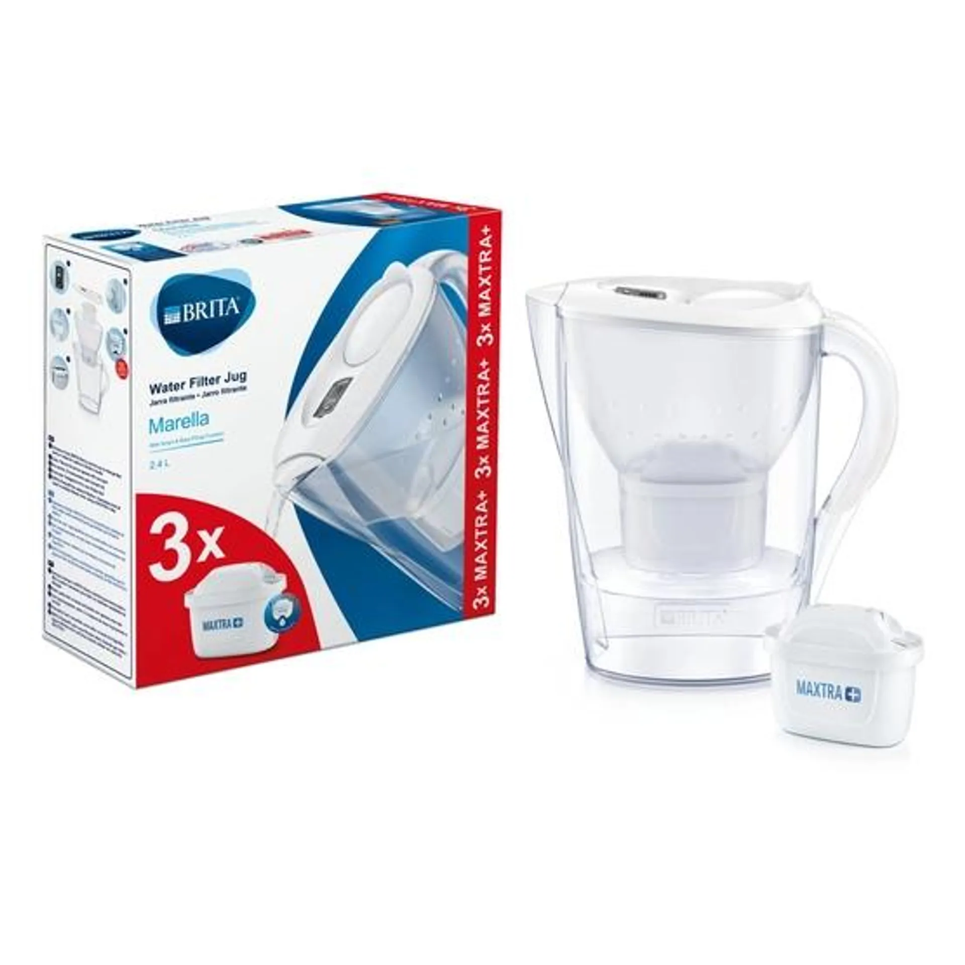 Brita Marella Cool White (2,4l) vízszűrő kancsó induló csomag, 3 db szűrőbetéttel