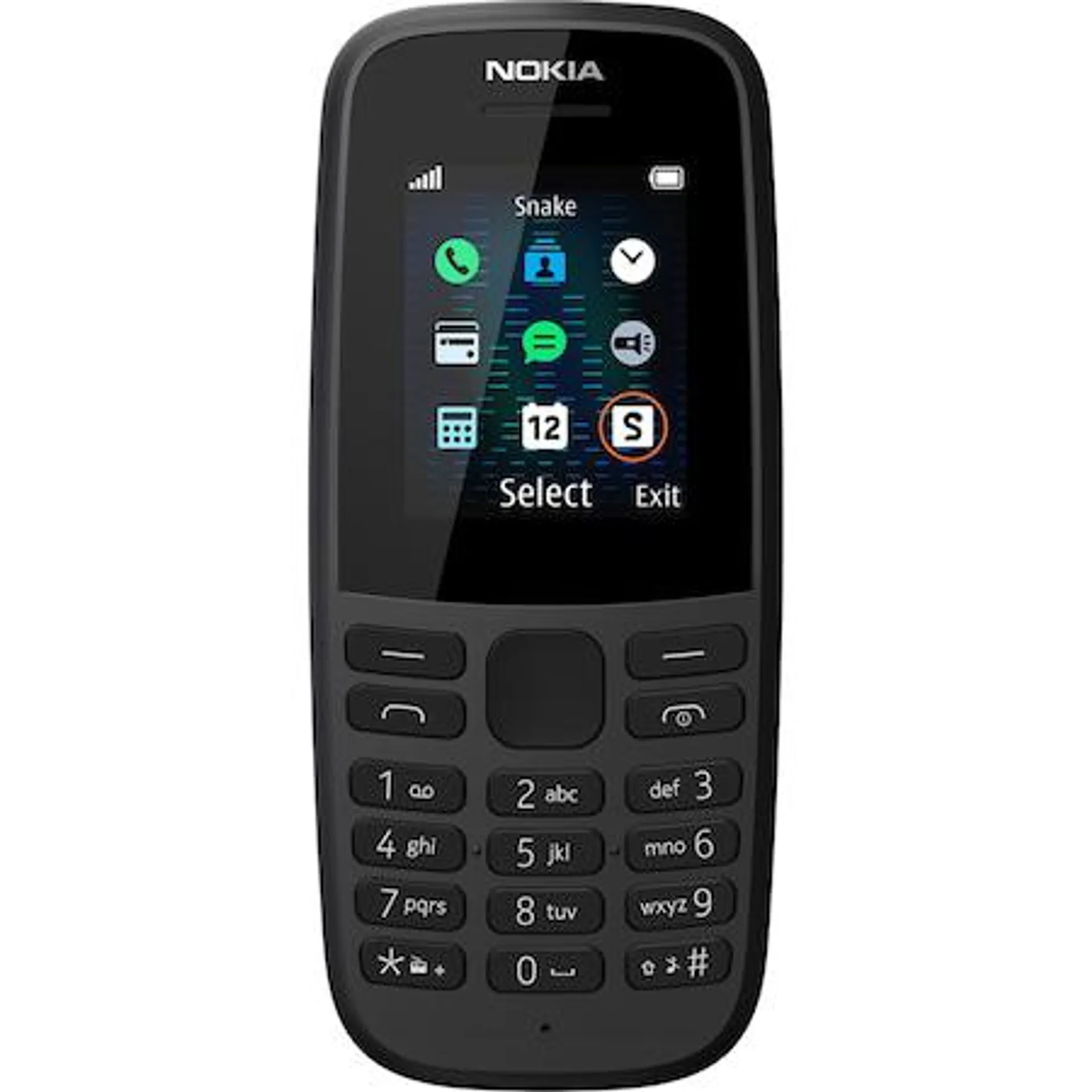 Nokia 105 (2019) Mobiltelefon, Kártyafüggetlen, Single SIM, Fekete