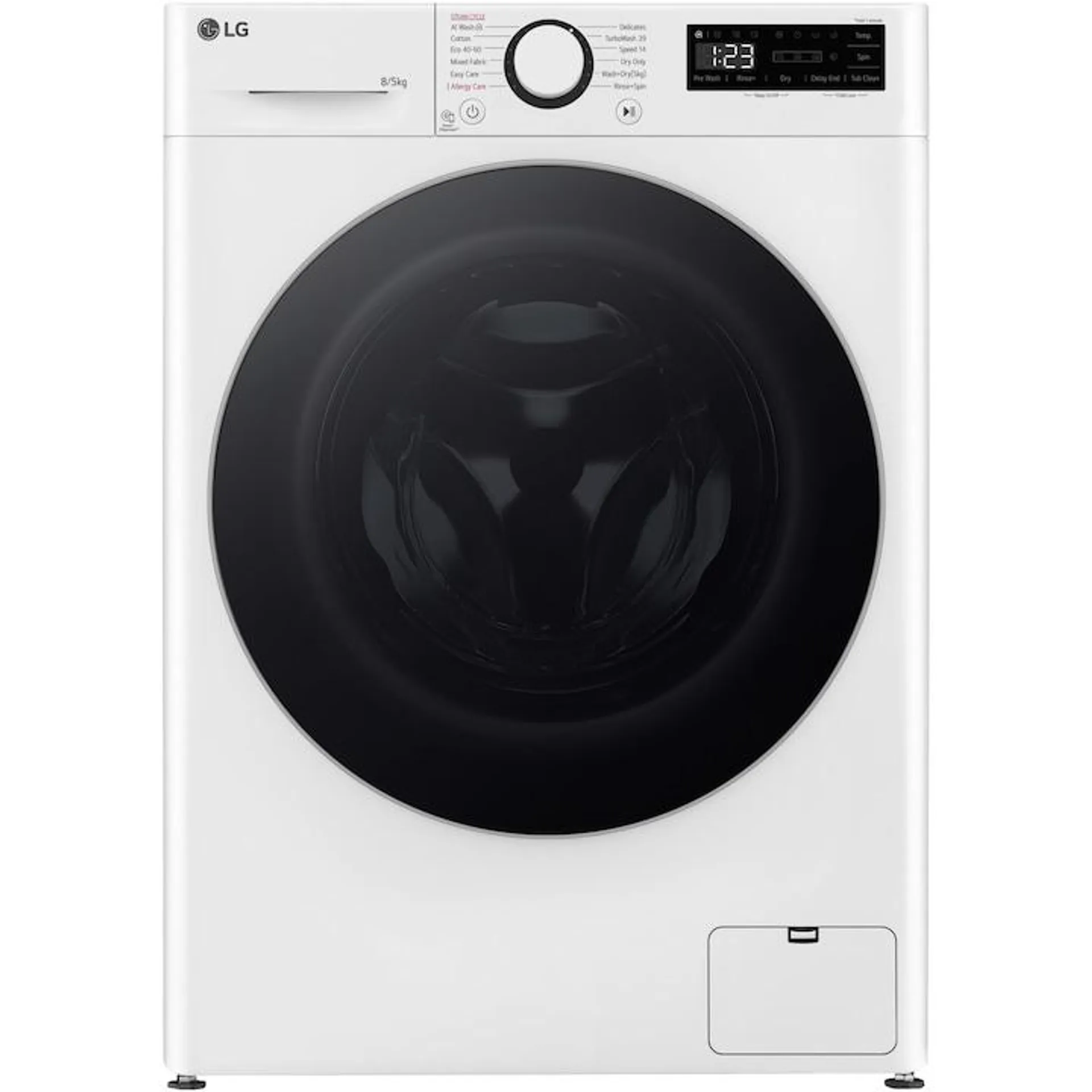 LG F2DR508S1W mosógép szárítóval, 8 kg mosás, 5 kg szárítás, 1200 fordulat/perc, Direct Drive motor, B osztály, TurboWash, fehér