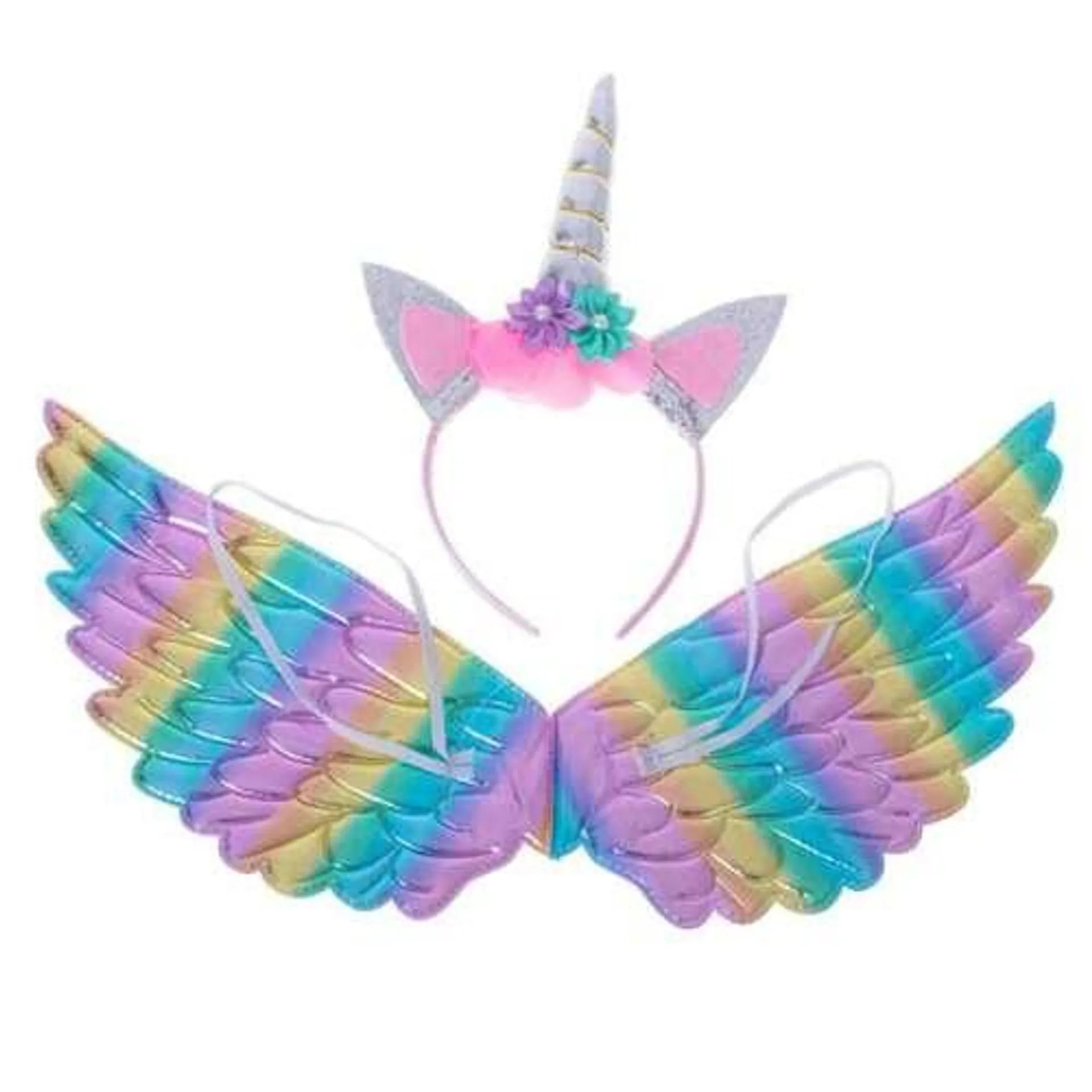 Jelmez Unicorn Outfit Wings Fejpánt