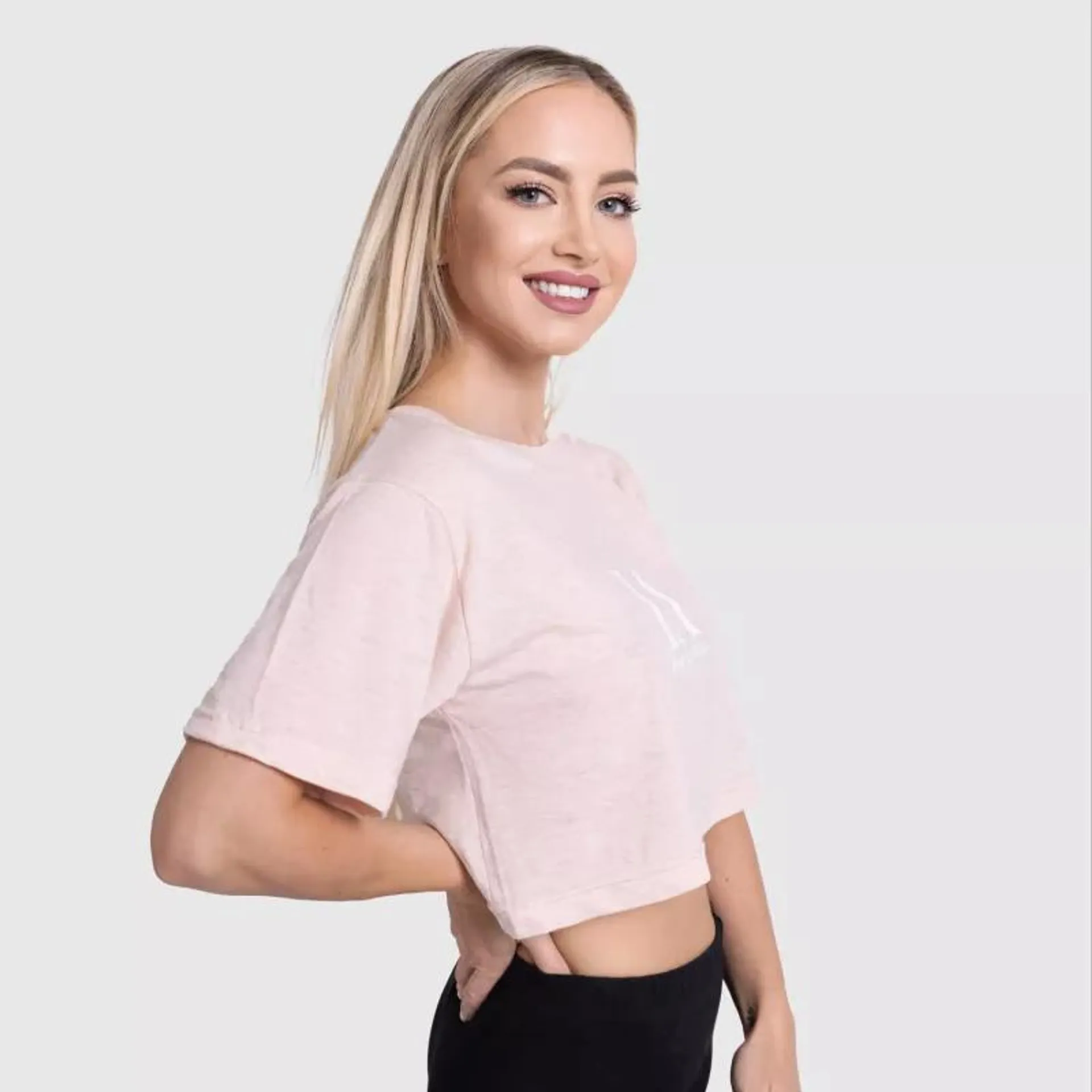 Női sportpóló Iron Aesthetics Crop Top, rózsaszín