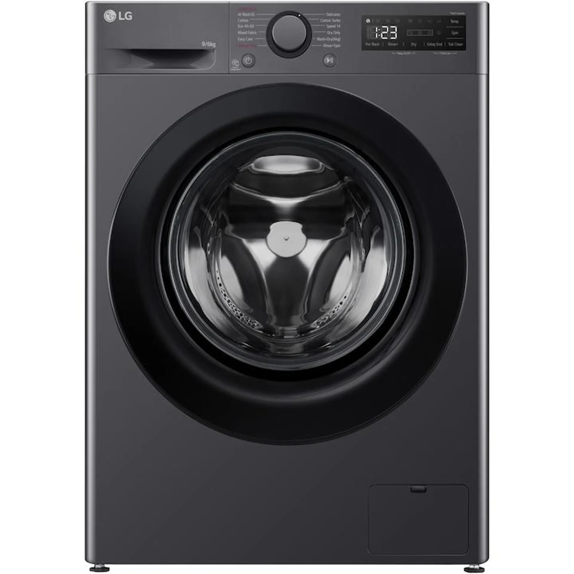 LG F4DR509SBM Mosógép szárítóval, 9 kg mosás, 6 kg szárítás, 1400 rpm, B energiaosztály, Direct Drive, TurboWash, Fekete