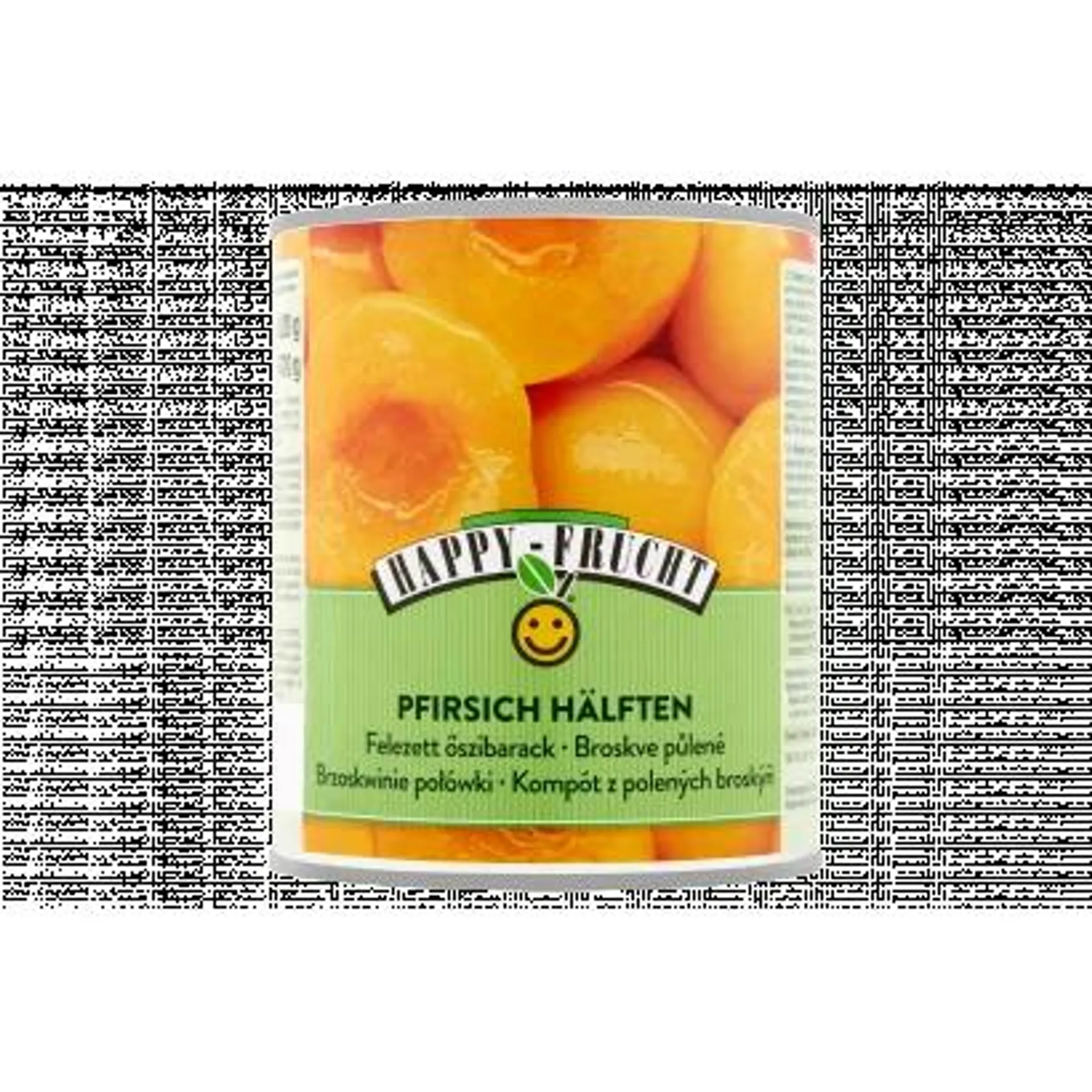 Happy Frucht Peeled, Halved Tinned Peach 820 g